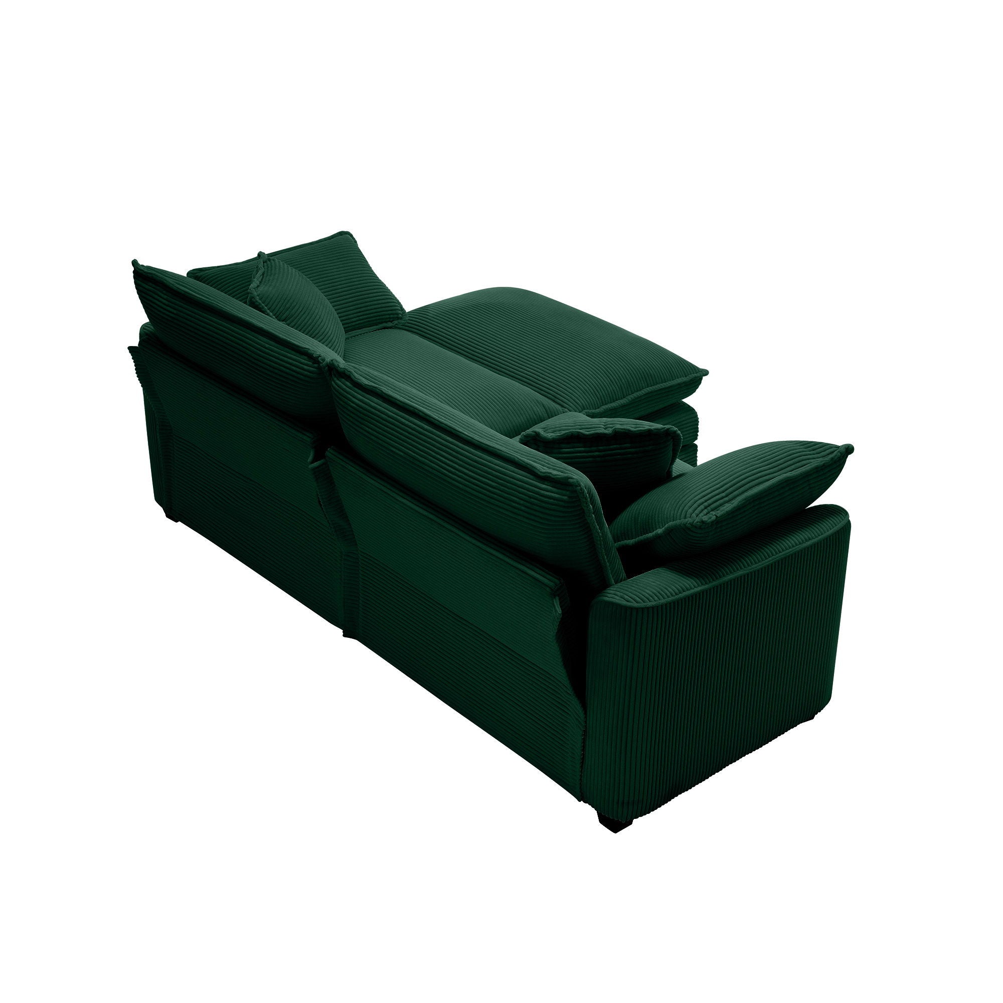 Modern Modular Cushion Sofa With Ottoman, Low Back, Deep Seating Sofa Set