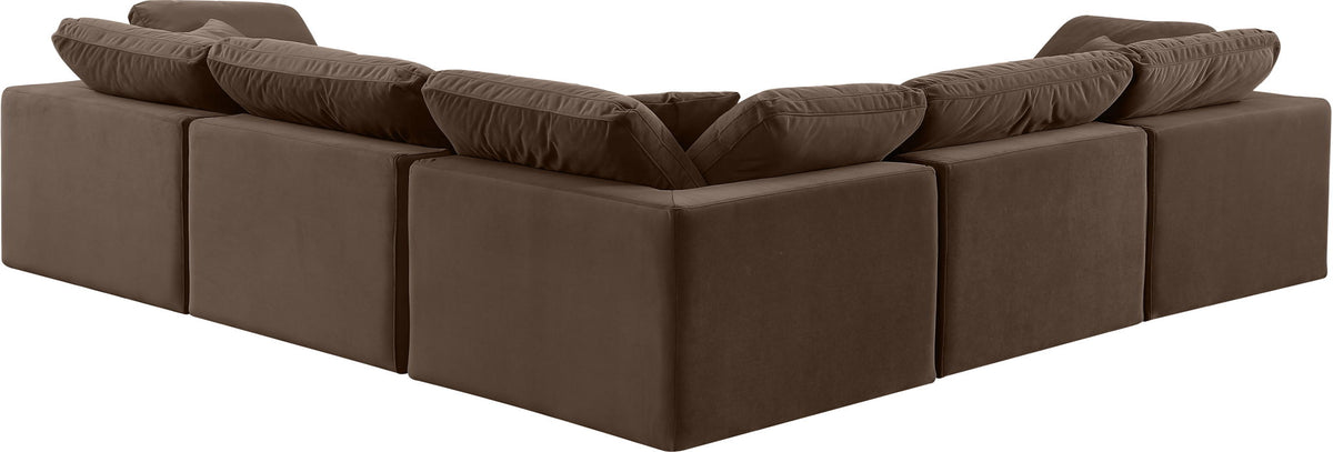 Comfy - 5 Piece Velvet Modular Corner Sectional