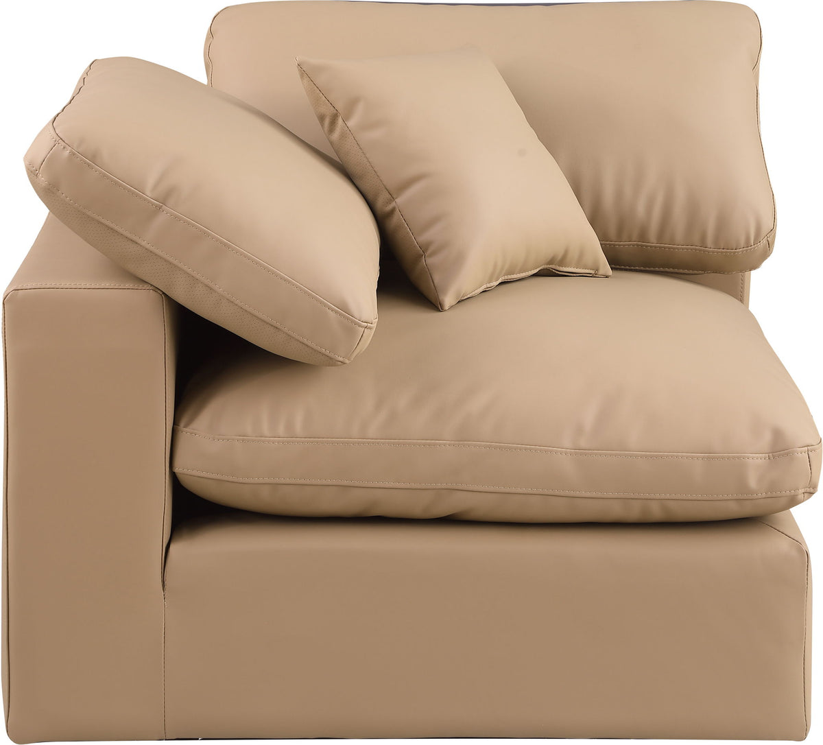 Comfy - Faux Leather Corner Chair - Tan