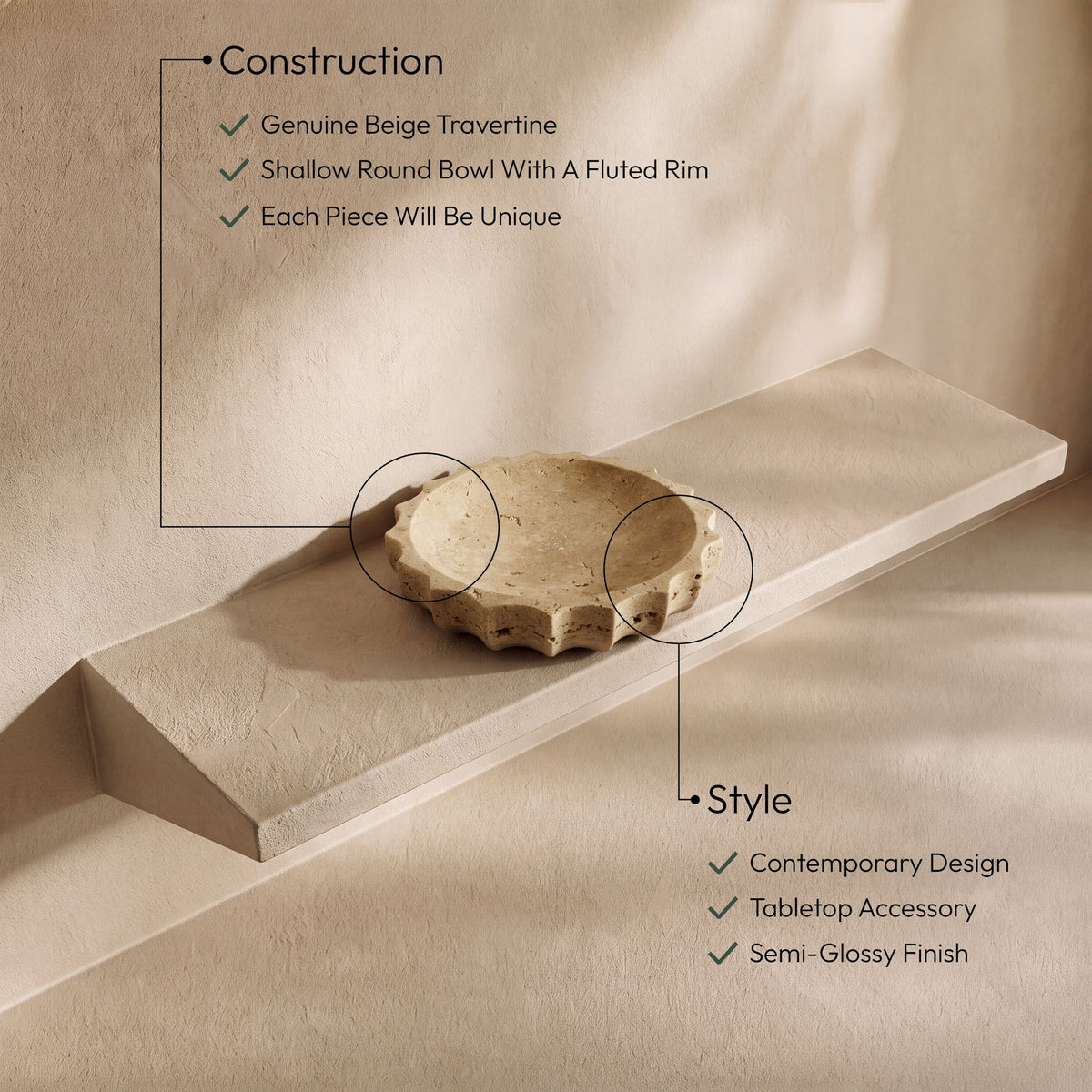 Murray - Travertine Bowl