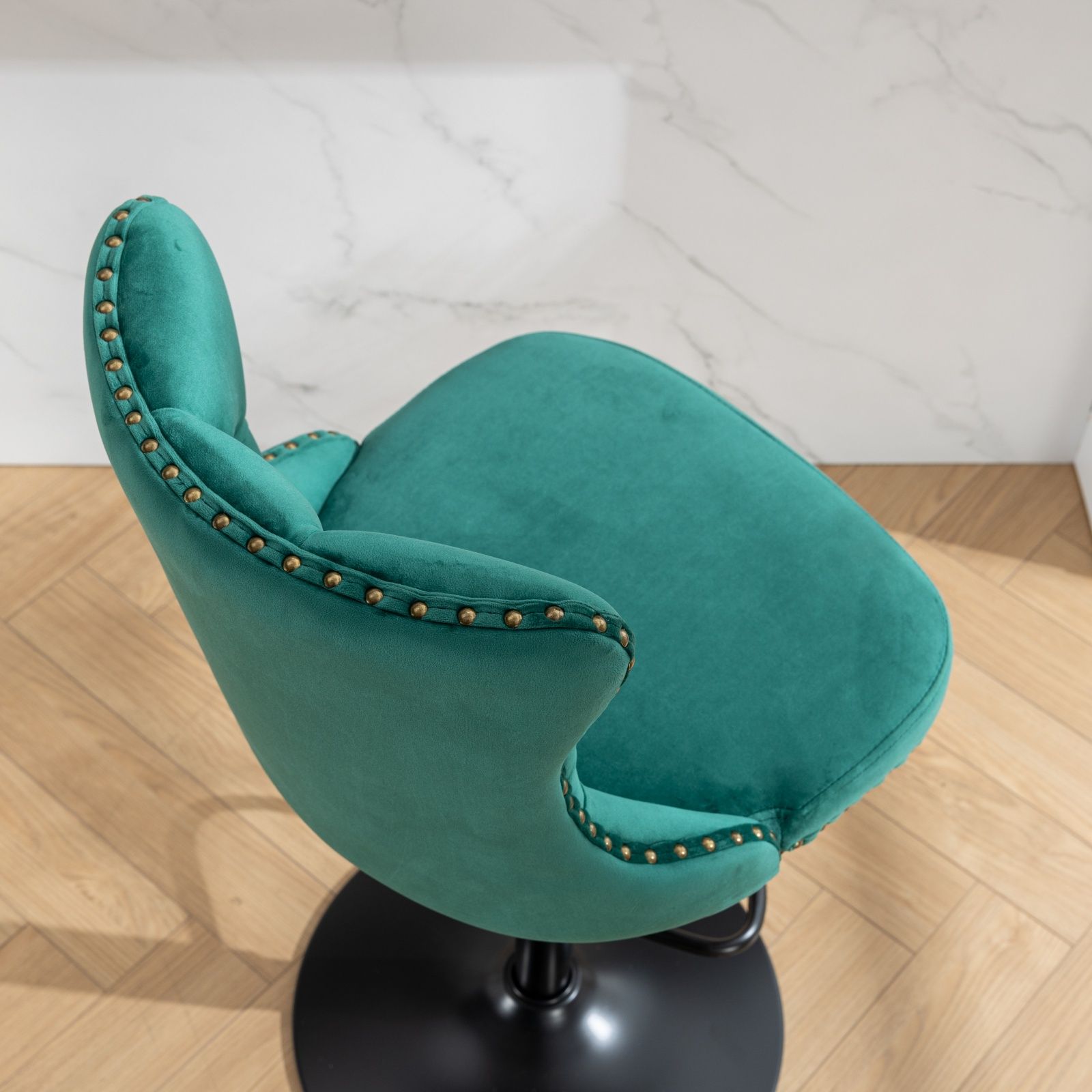 Swivel Barstools Adjusatble Seat Height, Modern Upholstered Bar Stools With Backs Comfortable Tufted For Home Pub And Kitchen Island (Set of 2)