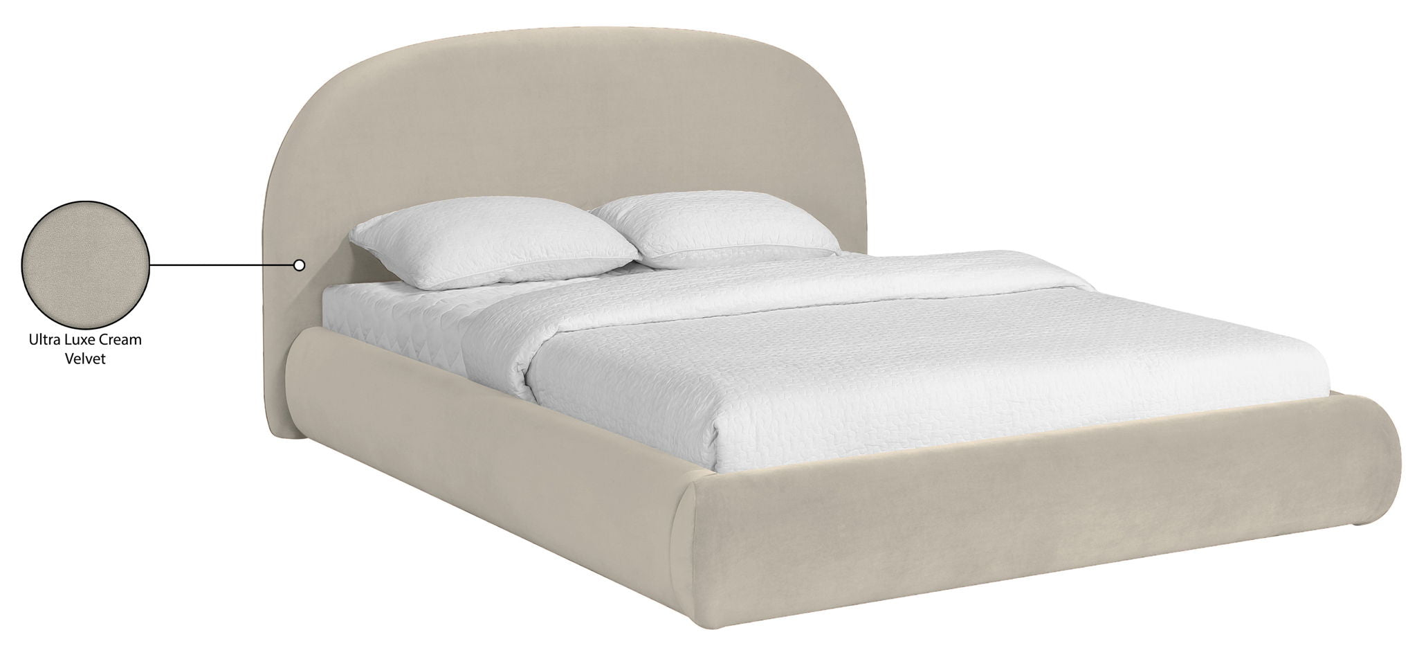 Celine - Upholstered Bed - Cream