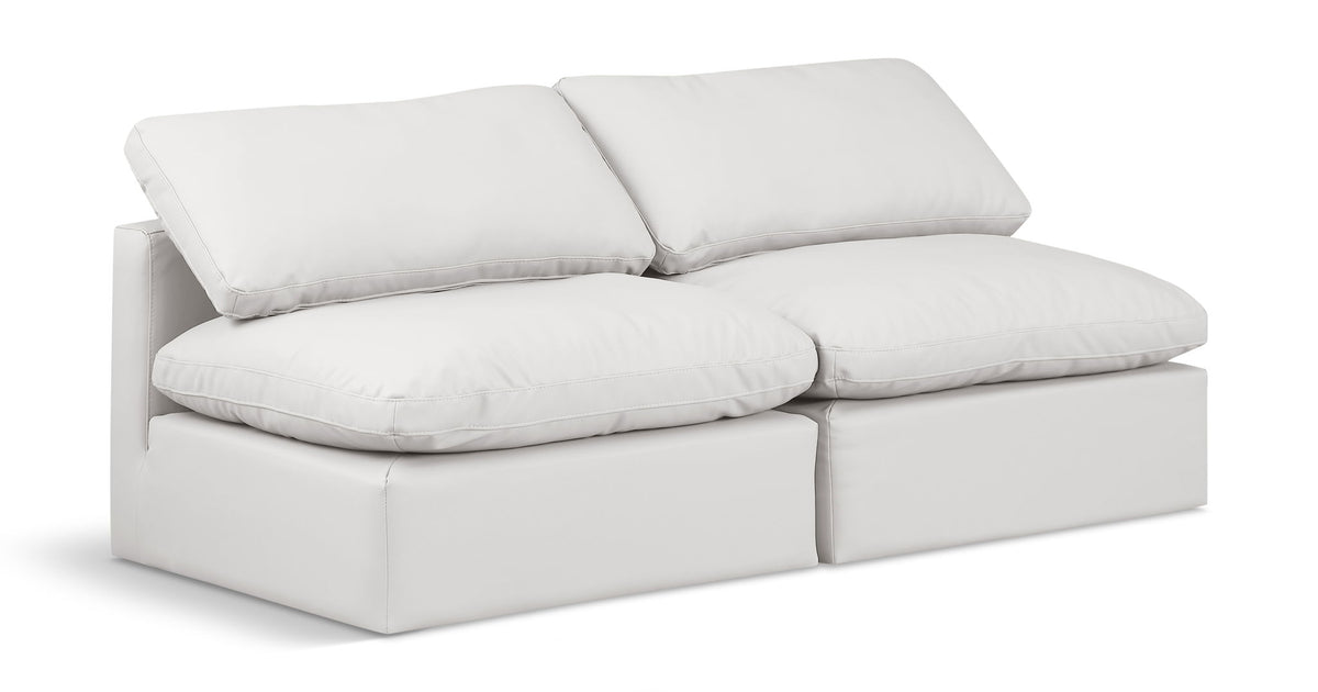 Indulge - Faux Leather 2 Seat Modular Armless Sofa