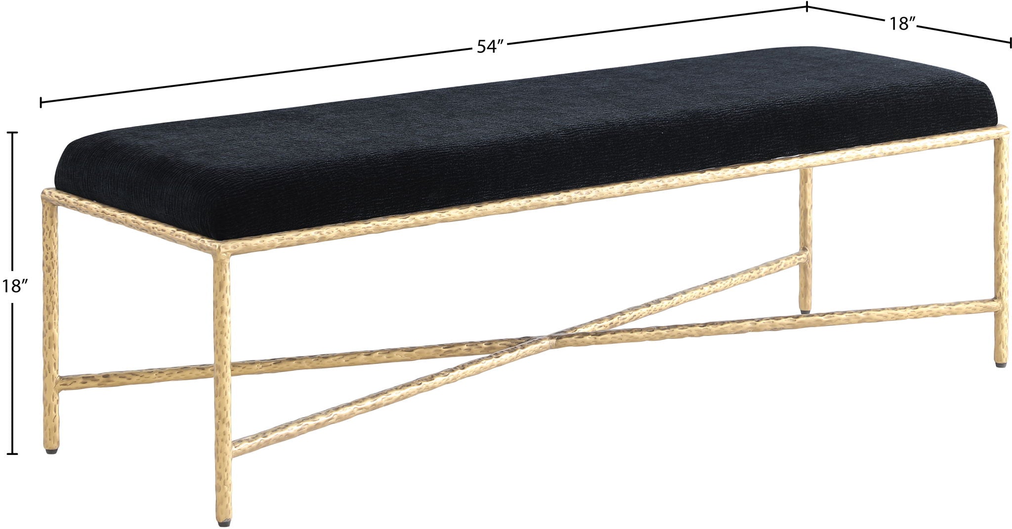Valley - Bench With Gold Frame