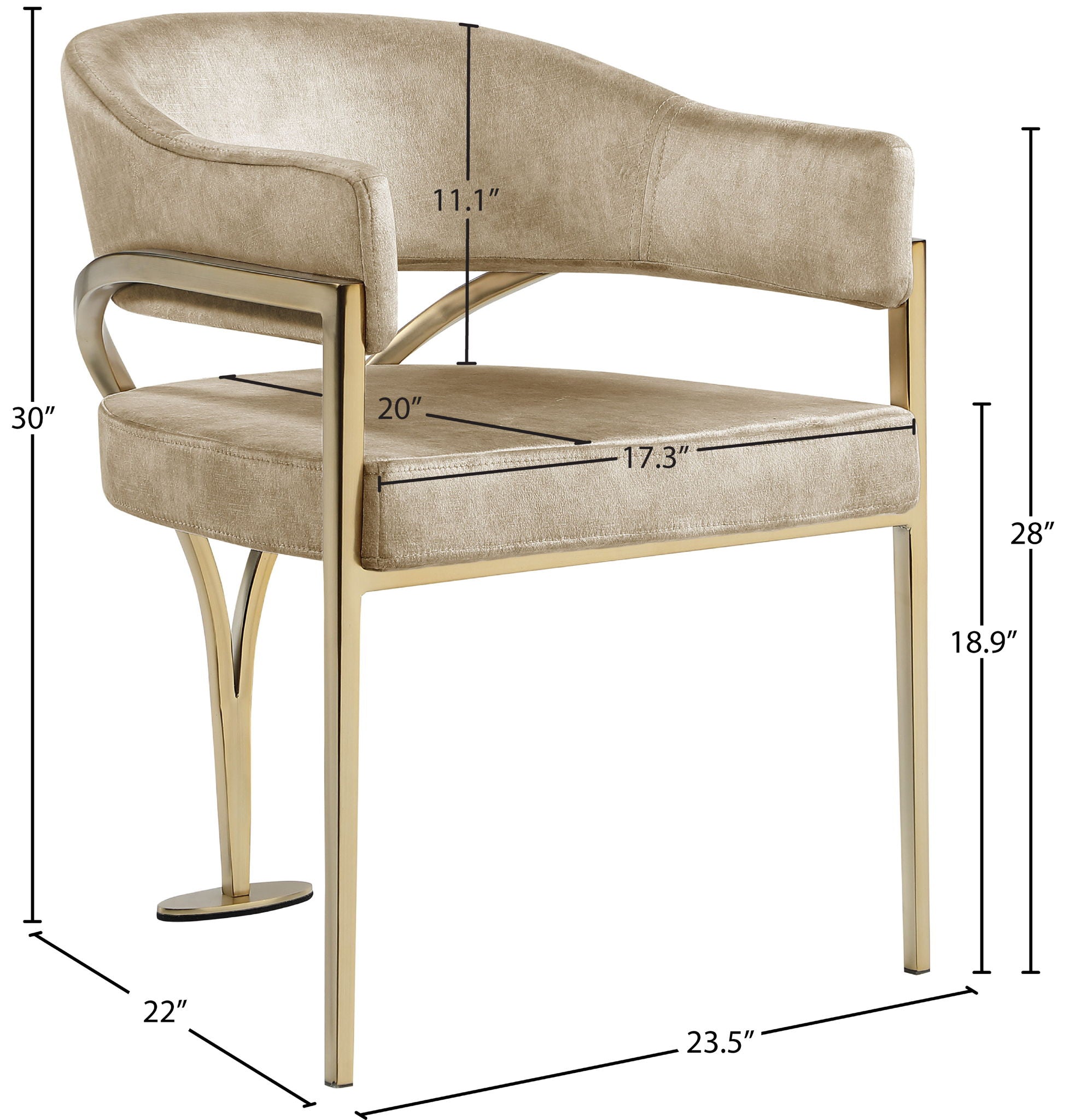 Madelyn - Dining Chair (Set of 2) - Brushed Brass