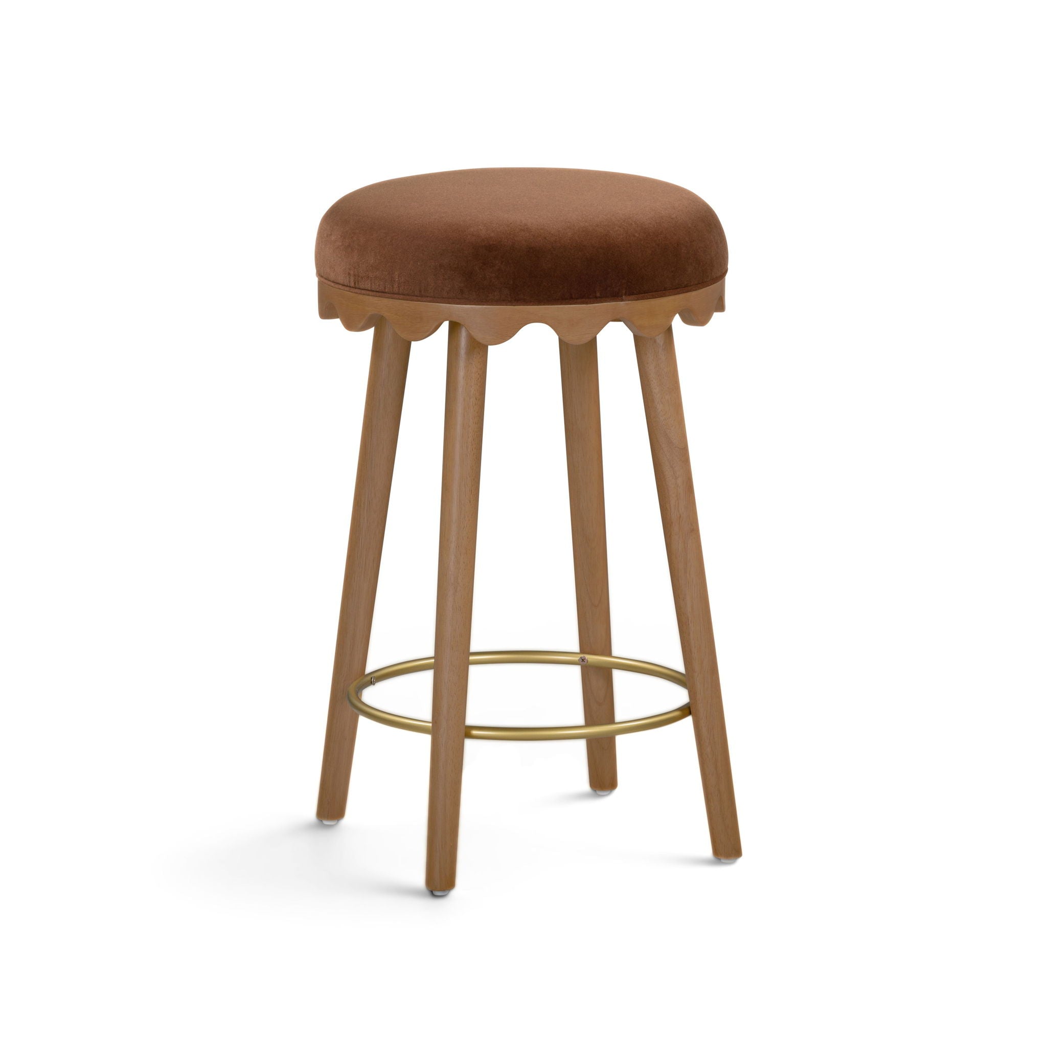 Oodle - Performance Vegan Mohair Light Walnut Stool