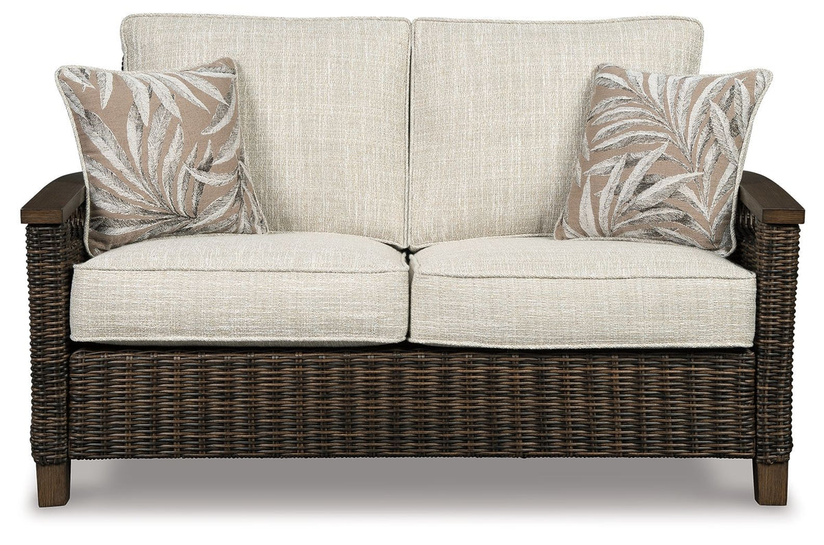 Paradise Trail - Loveseat w/Cushion - Medium Brown
