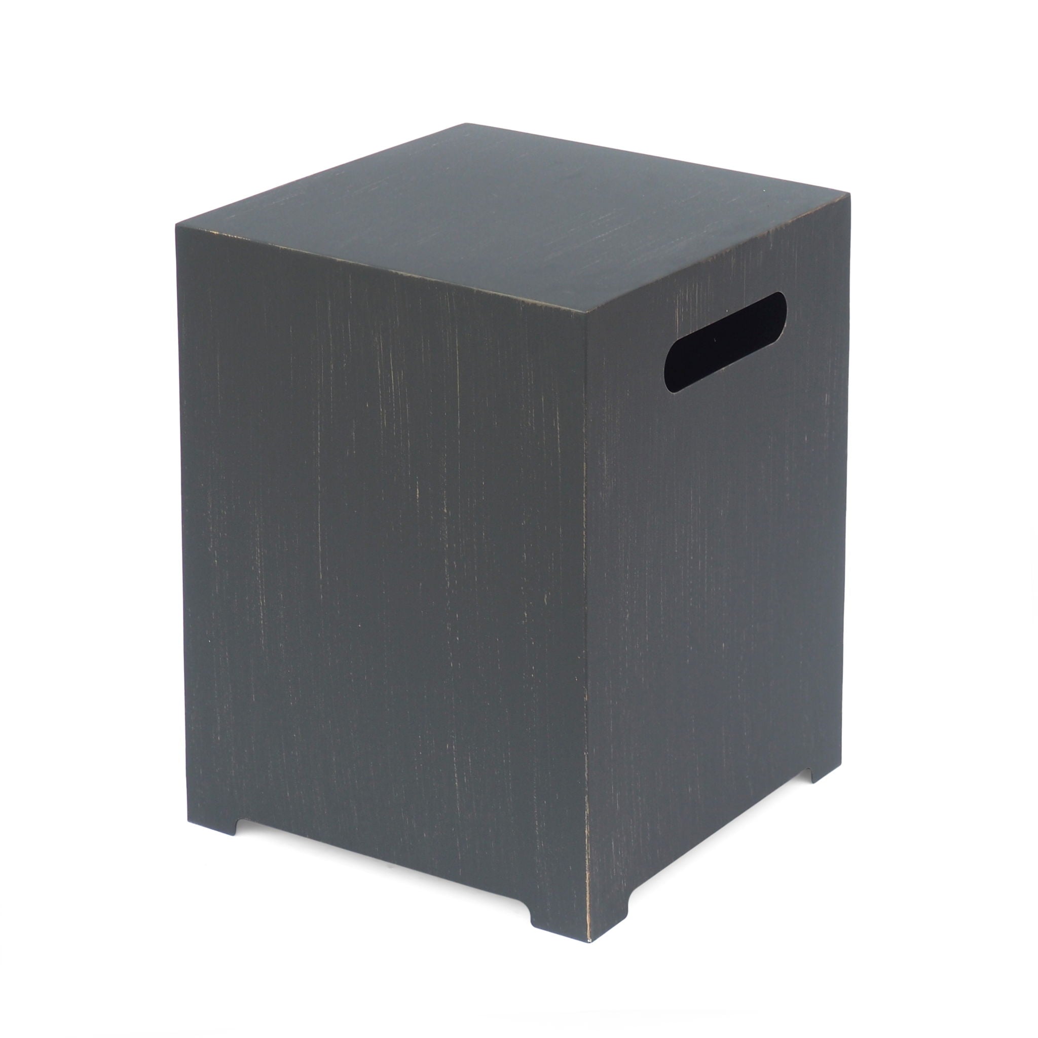 Modern Iron Tank Holder Side Table With Powder Coated Frame - Brown / Gold
