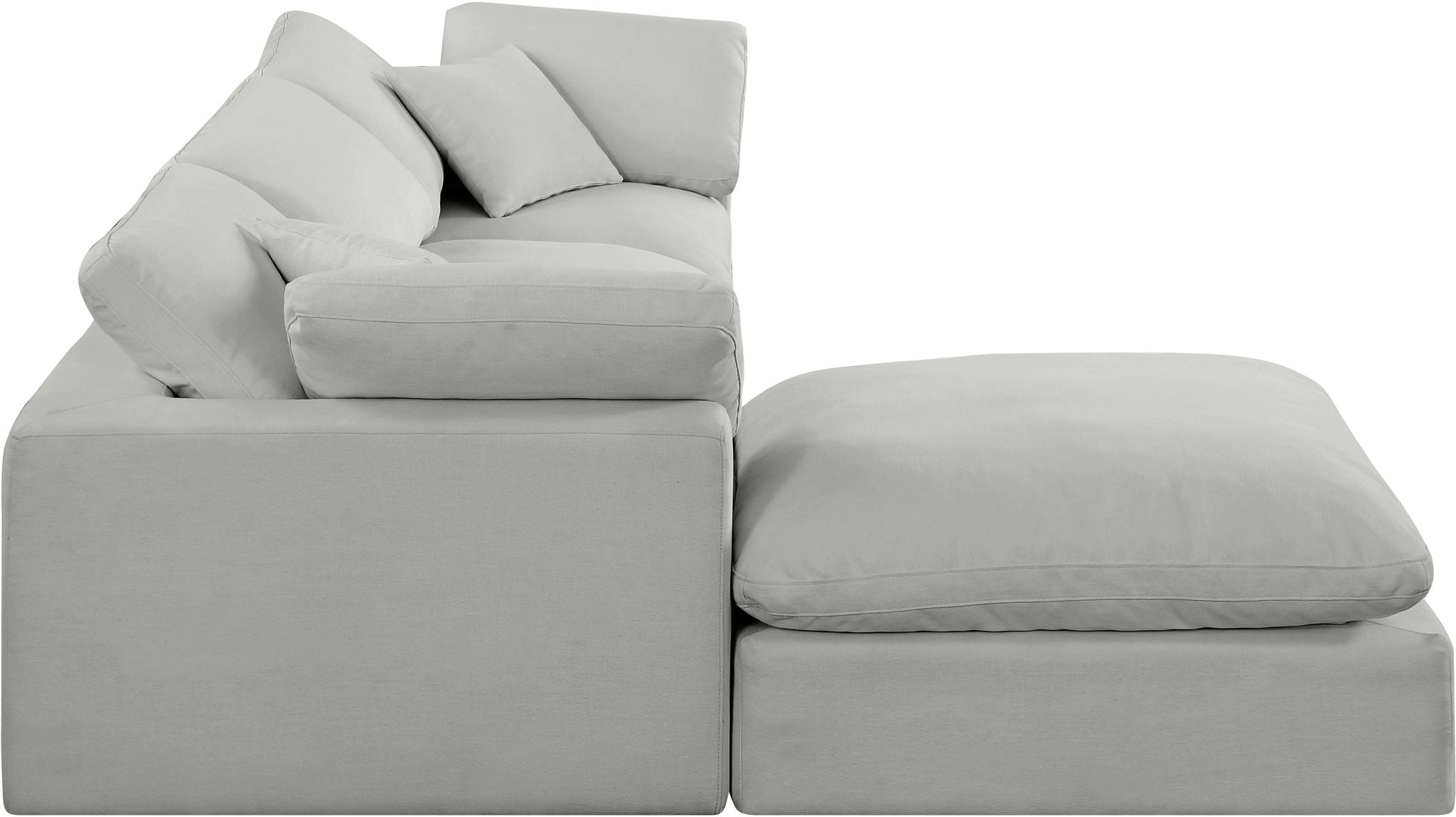 Comfy - 4 Piece Linen Fabric Modular Sectional With Chaise