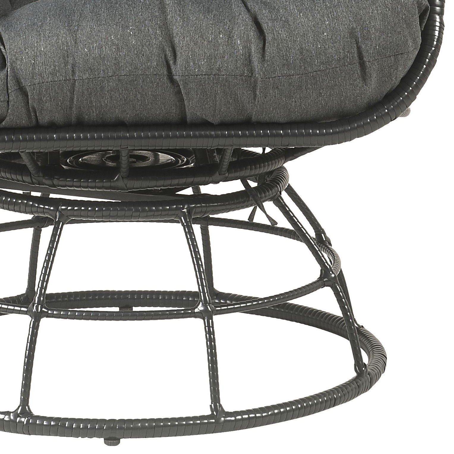 Hikre - Patio Lounge Chair & Side Table - Black / Charcoal