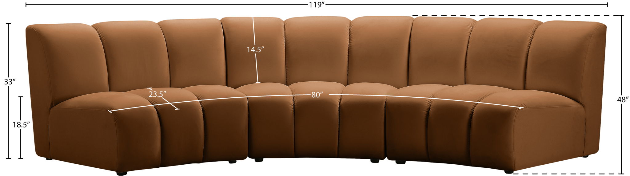 Infinity - 3 Piece Modular Sectional - Saddle