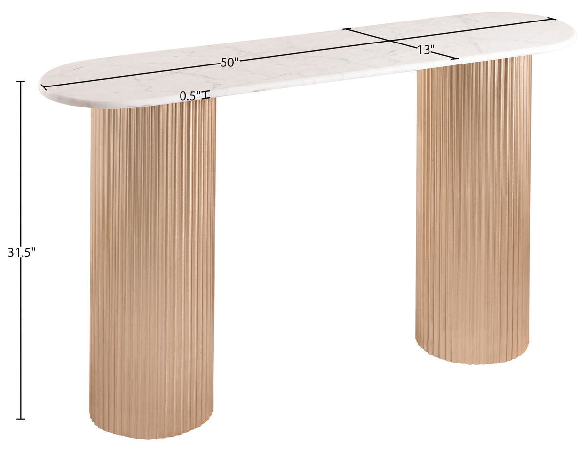 Cindra - Genuine Marble Top And Iron Base Console Table