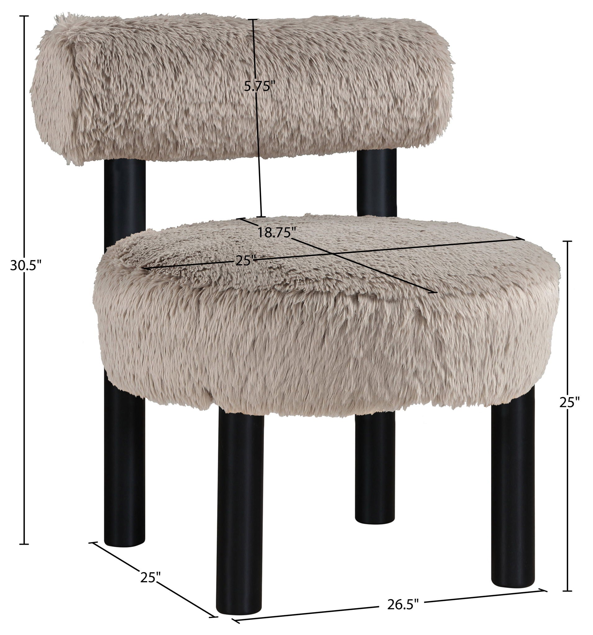 Ambre - Vegan Shearling Fabric Upholstered Accent Chair