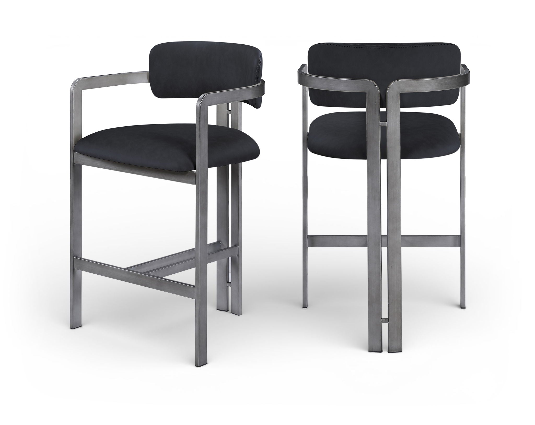 Aurum - Vegan Leather Upholstered Counter Stool With Gray Base