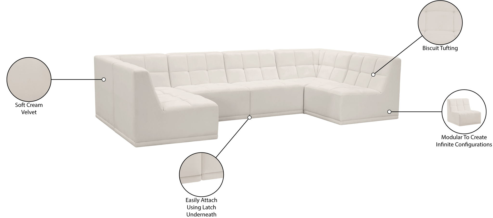Relax - 6 Piece Modular Sectional