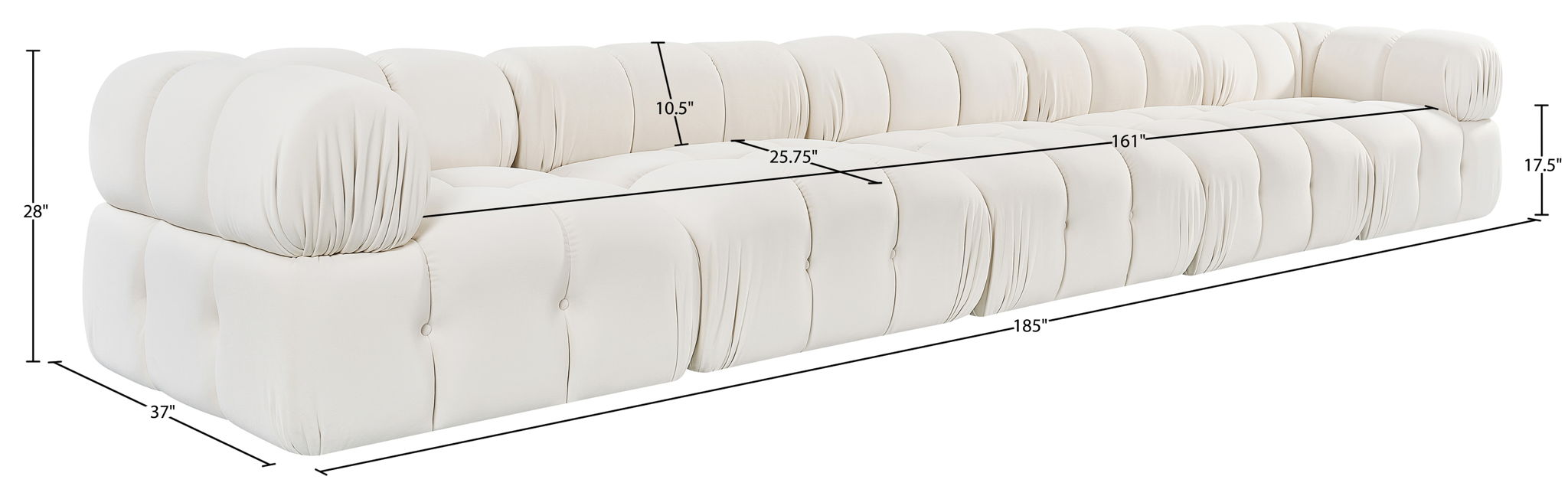 Orin - Fabric Velvet 5 Piece Modular Sofa
