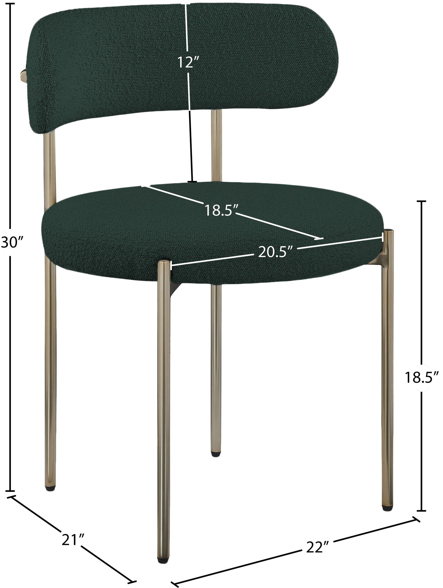 Beacon - Boucle Fabric Dining Chair (Set of 2)