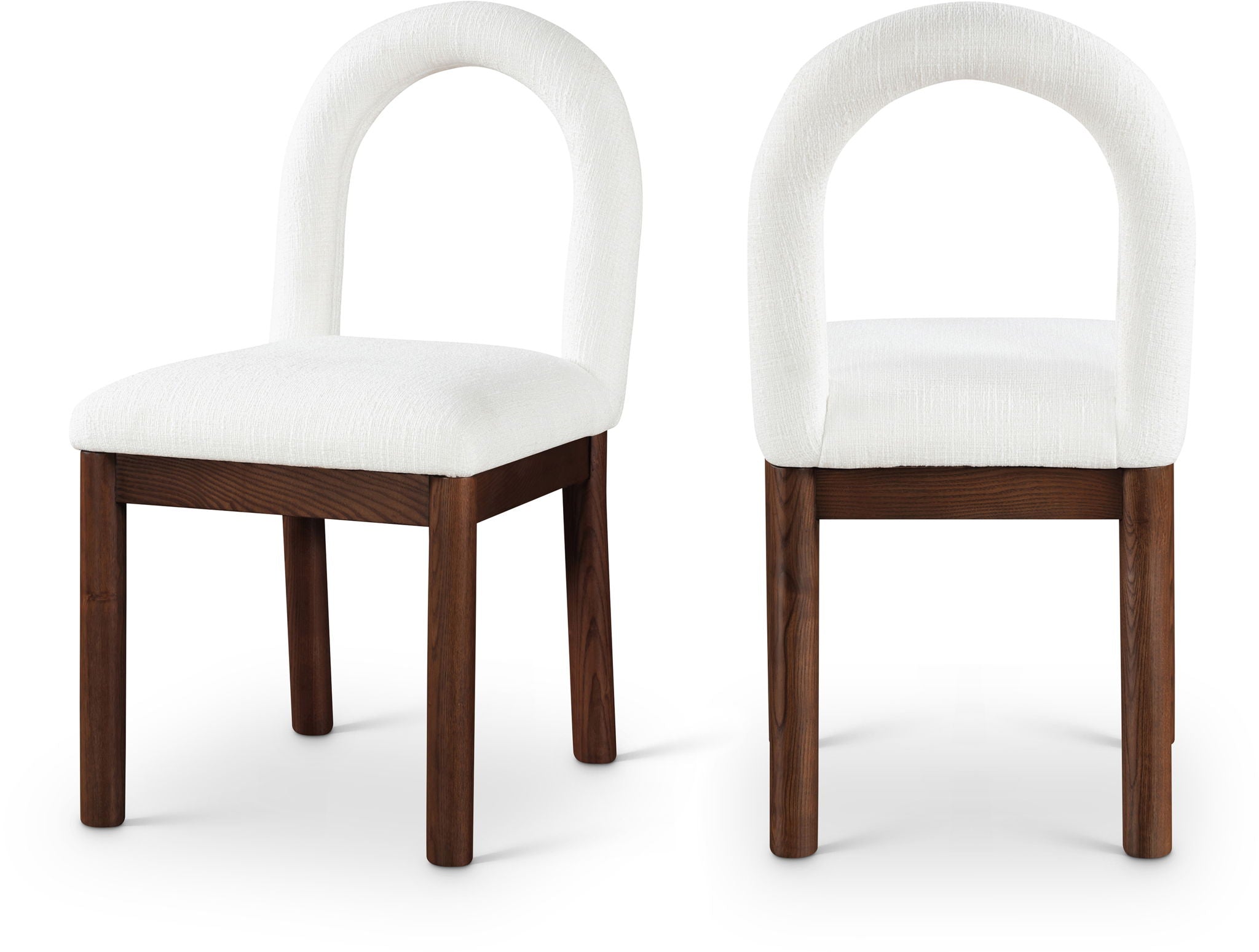 Conrad - Linen Dining Chair With Brown Legs