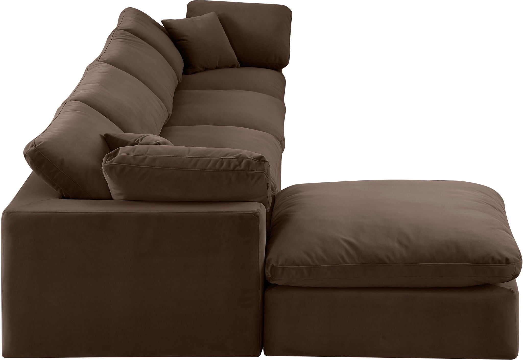 Comfy - 5 Piece Velvet Modular Sectional With Chaise