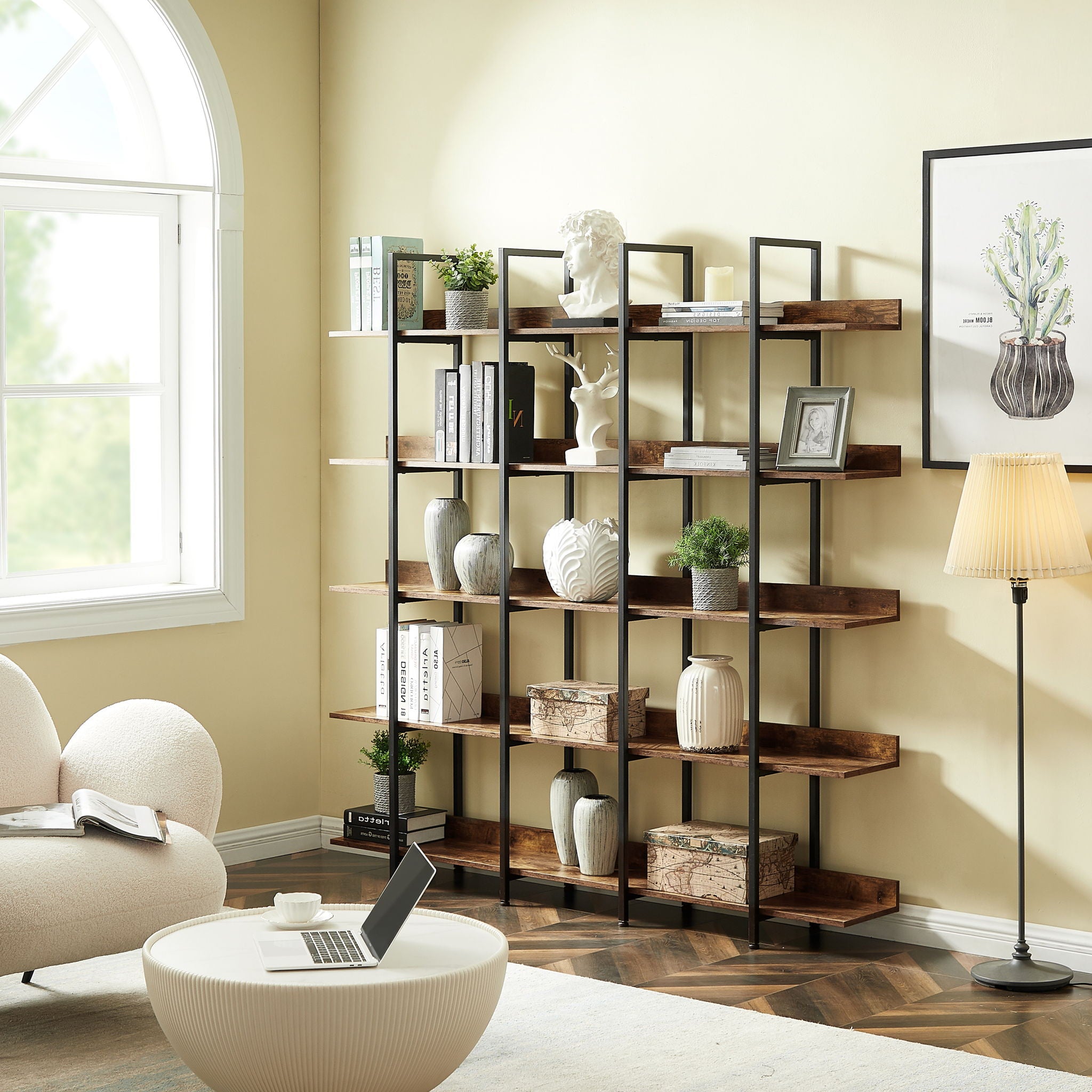 Vintage Industrial 5 Tier Bookcase