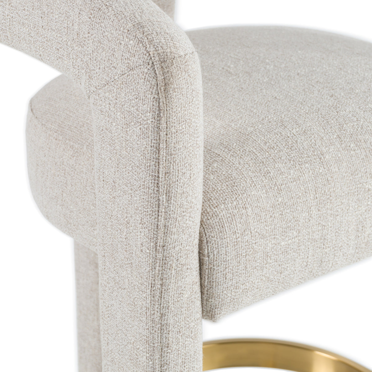 Adam - Modern Beige Fabric + Brass Counter Chair