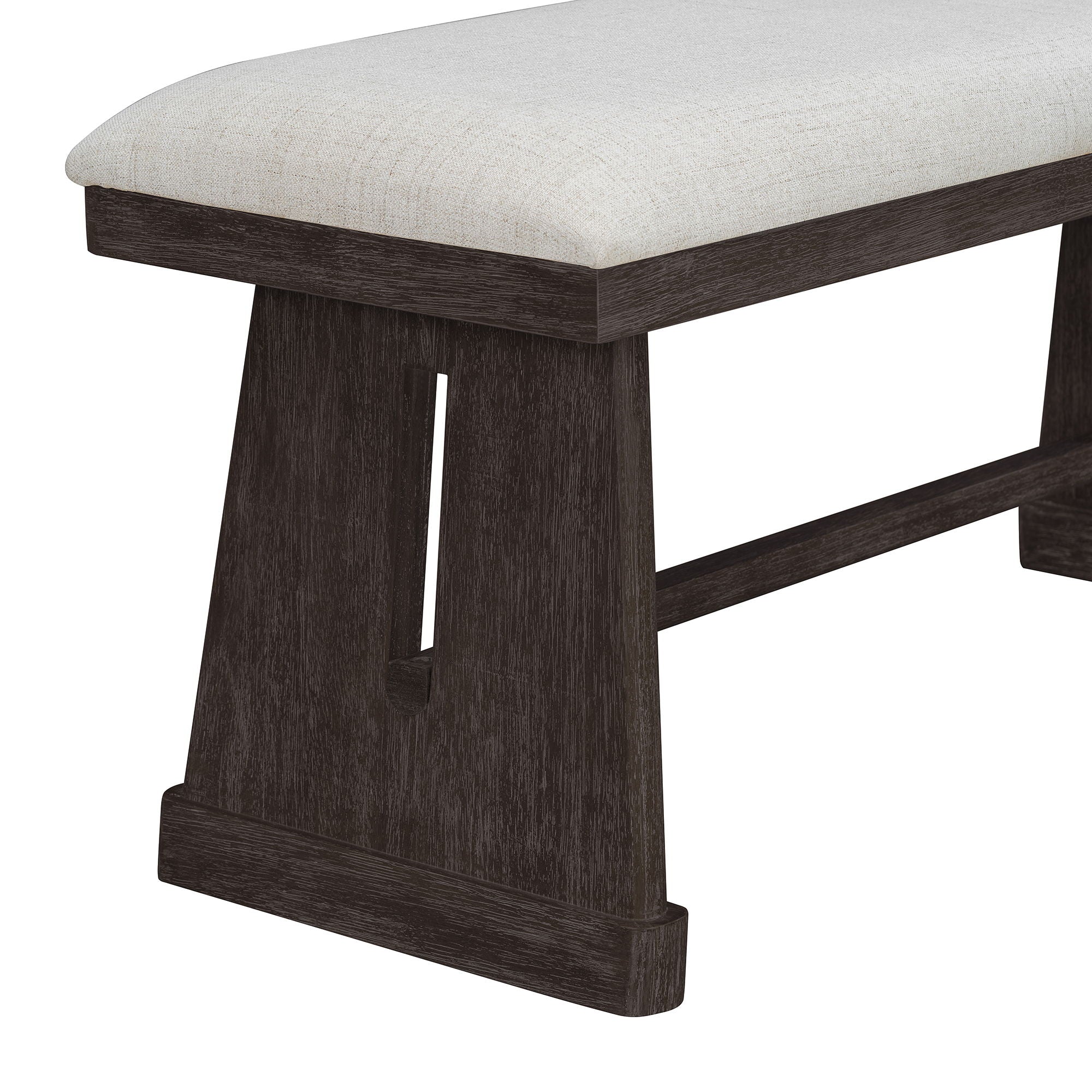Dining Set With Rectangular Table, 4 Upholstered Chairs & 1 Padded Bench