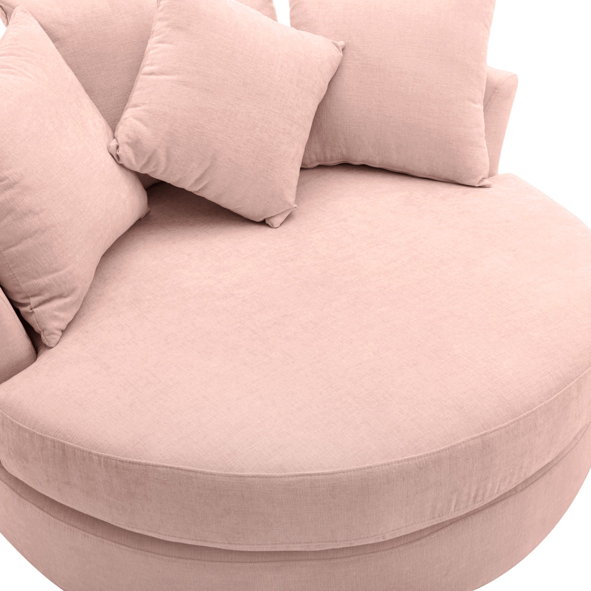 360° Swivel Accent Barrel Chair With Storage Ottoman & 4 Pillows, Modern Leisure Chair Round Accent For Living Room