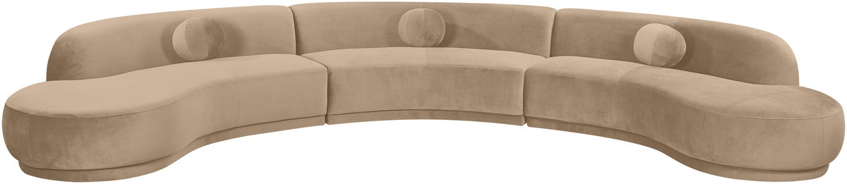 Avra - 177.5" Velvet Performance Fabric Upholstered Sectional