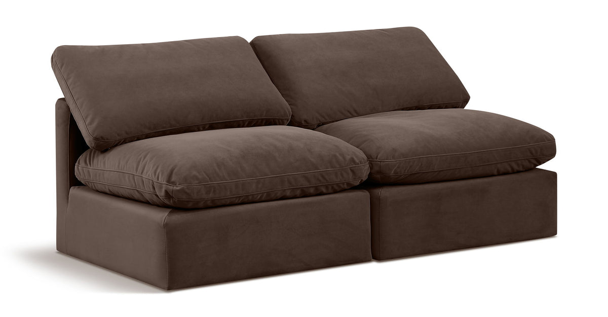 Indulge - Velvet 2 Seat Modular Armless Sofa