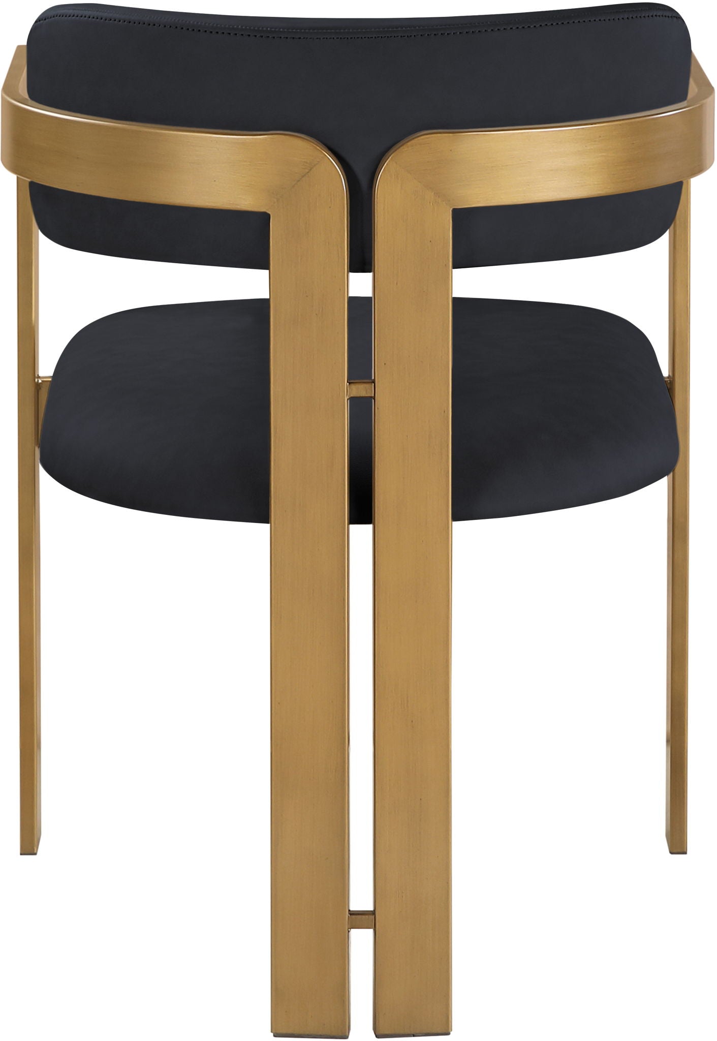 Aurum - Vegan Leather Upholstered Dining Chair With Brushed Brass Base (Set of 2)