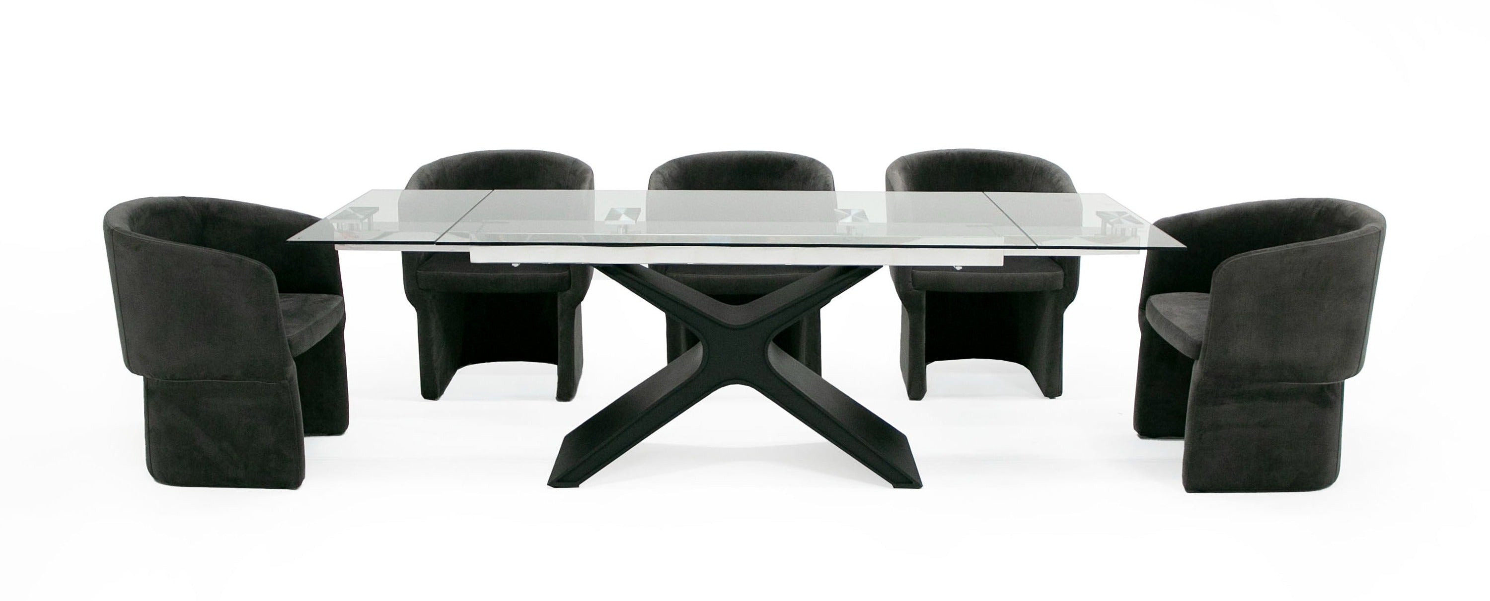 Modrest Adler - Modern Black Glass Extendable 63"/94.5" Dining Table
