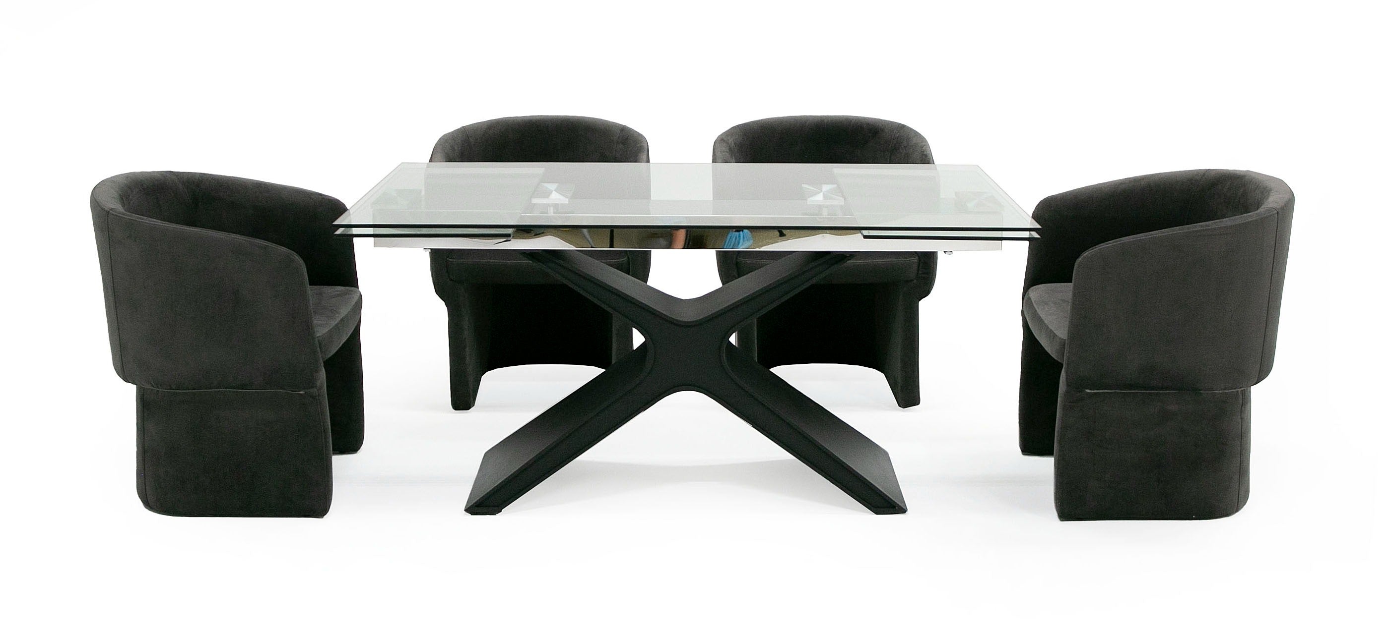 Modrest Adler - Modern Black Glass Extendable 63"/94.5" Dining Table