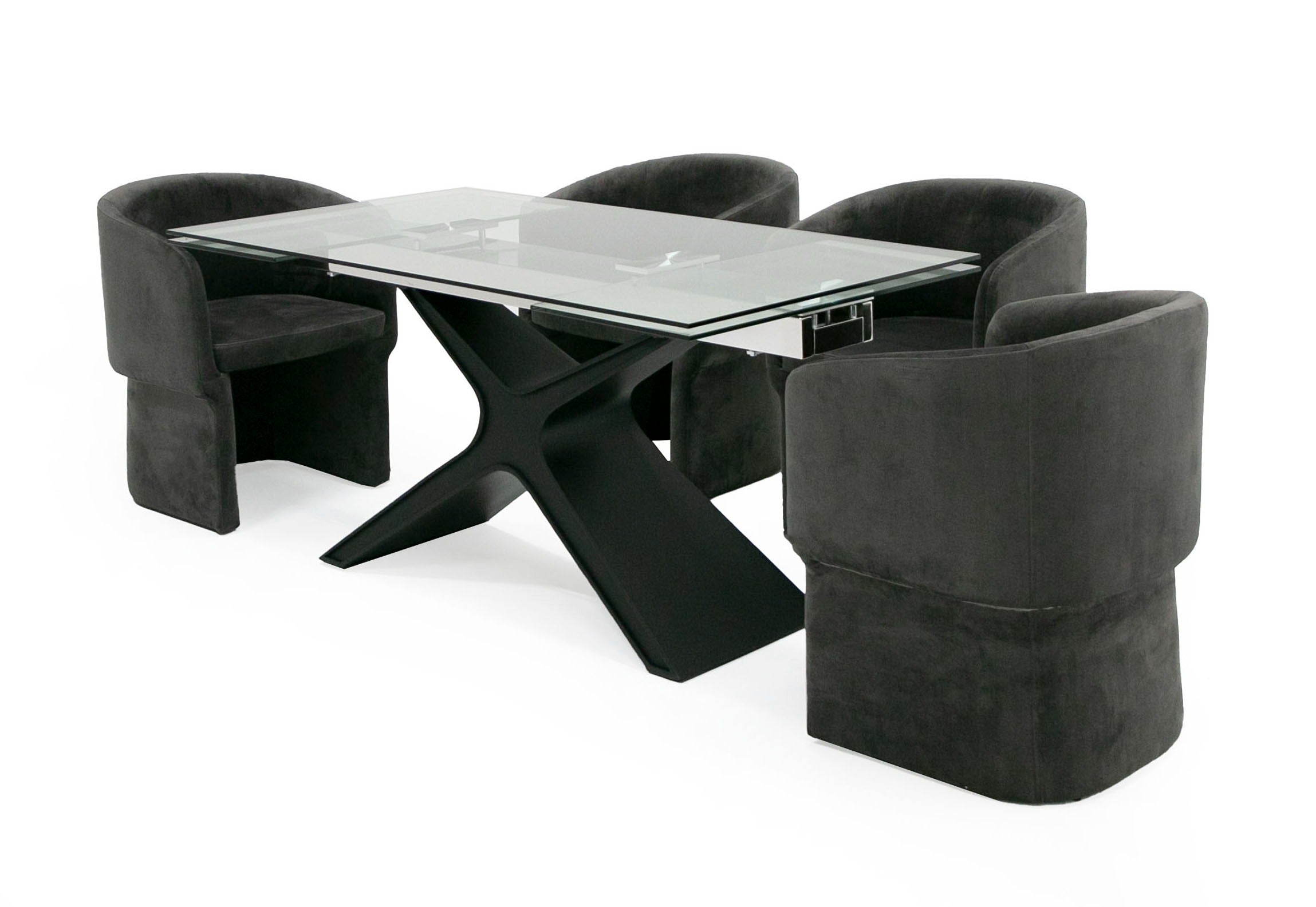 Modrest Adler - Modern Black Glass Extendable 63"/94.5" Dining Table