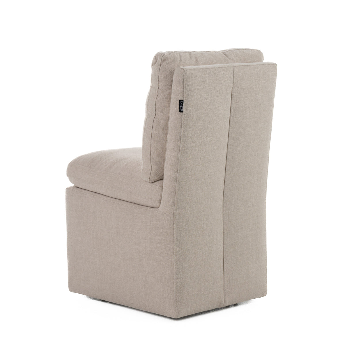 Adrian - Modern Beige Fabric Dining Chair w/ Castor Wheels
