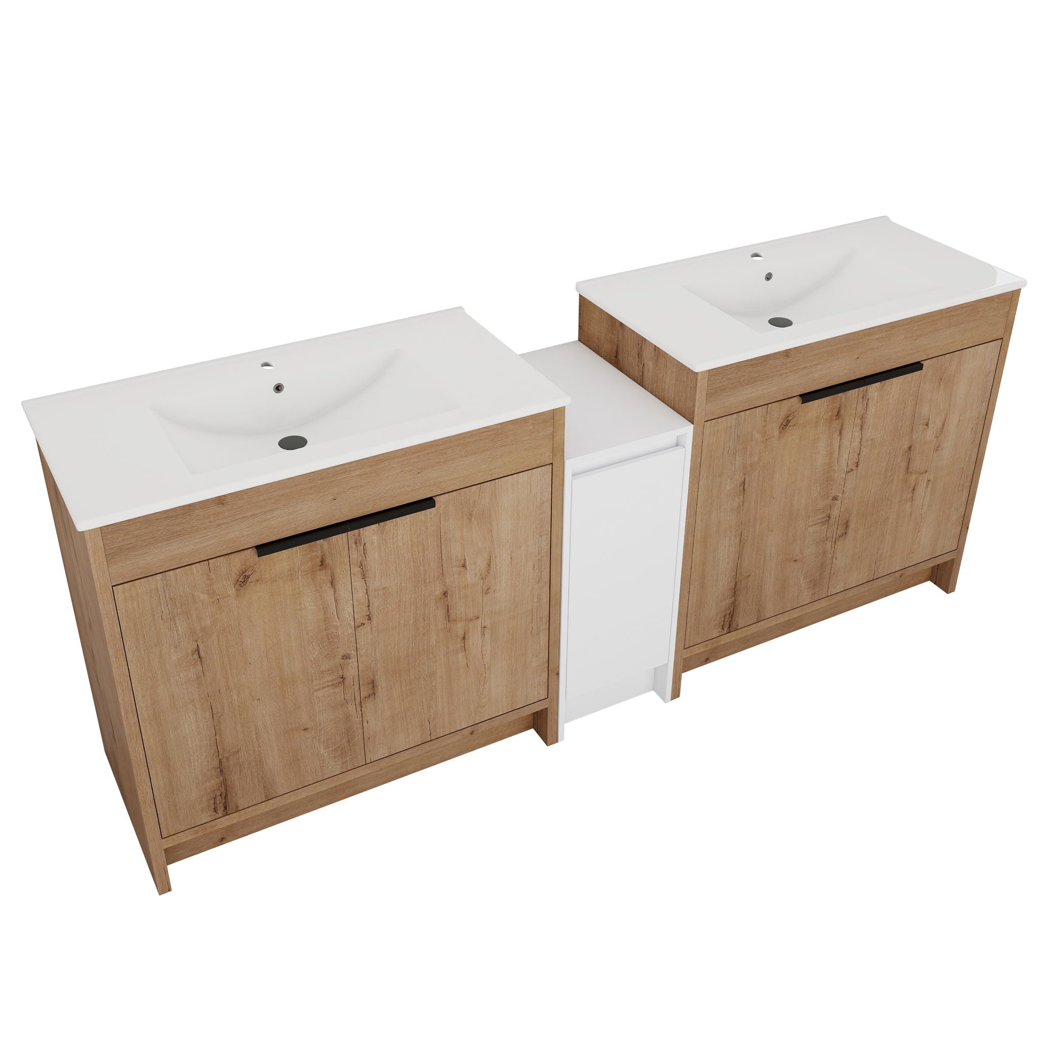 Freestanding Bathroom Vanity & Sink, Storage Cabinets, Soft Closing Doors