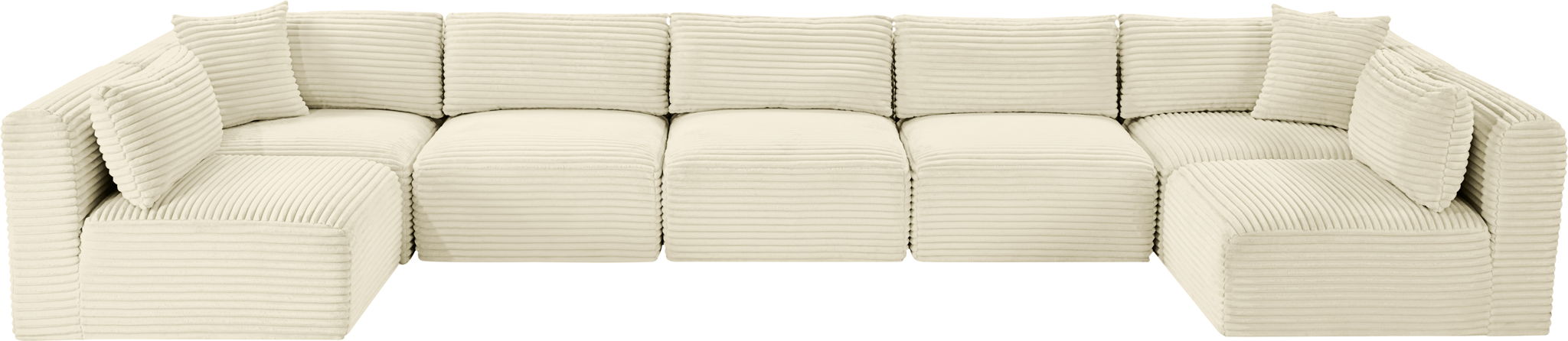 Shaggy - 7 Piece Modular U-Shaped Armless Sectional