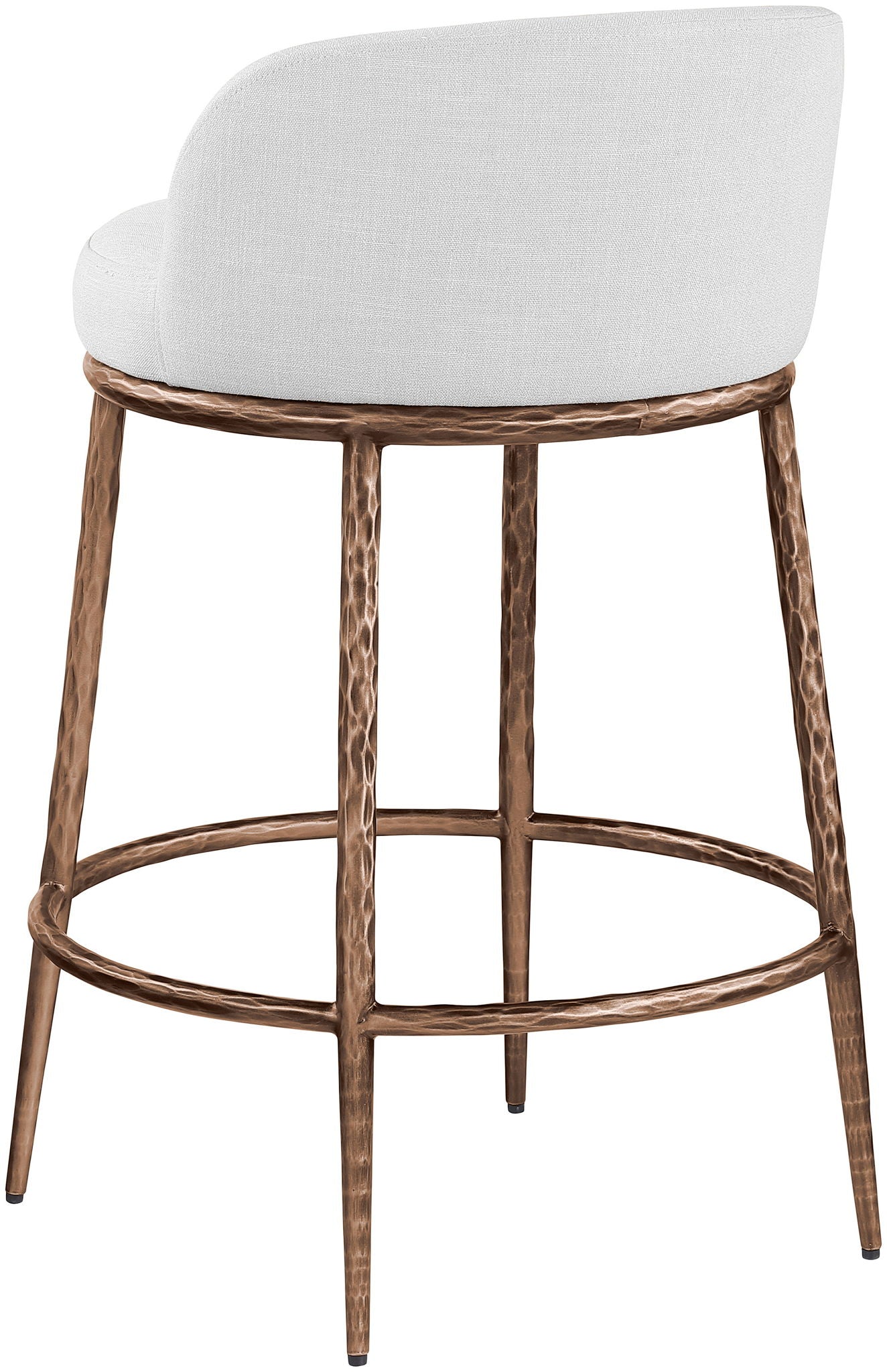 Ferro - Upholstered Counter Stool With Brushed Bronze Base