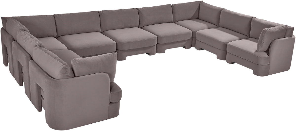 Hammond - Velvet Performance Fabric Upholstered 9 Piece Sectional