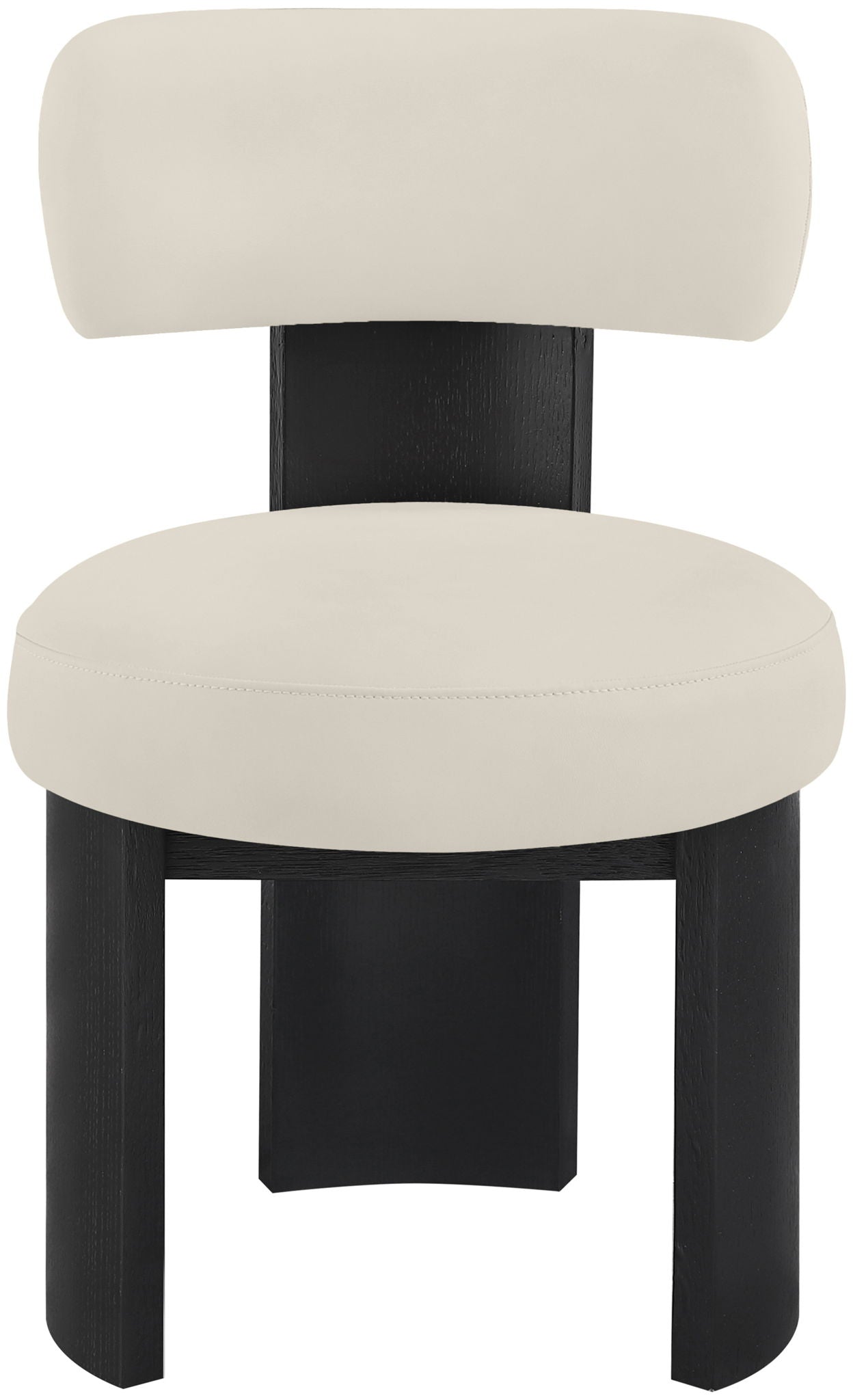 Atelier - Vegan Leather Upholstered Dining Chair (Set of 2) - Taupe / Painted Black