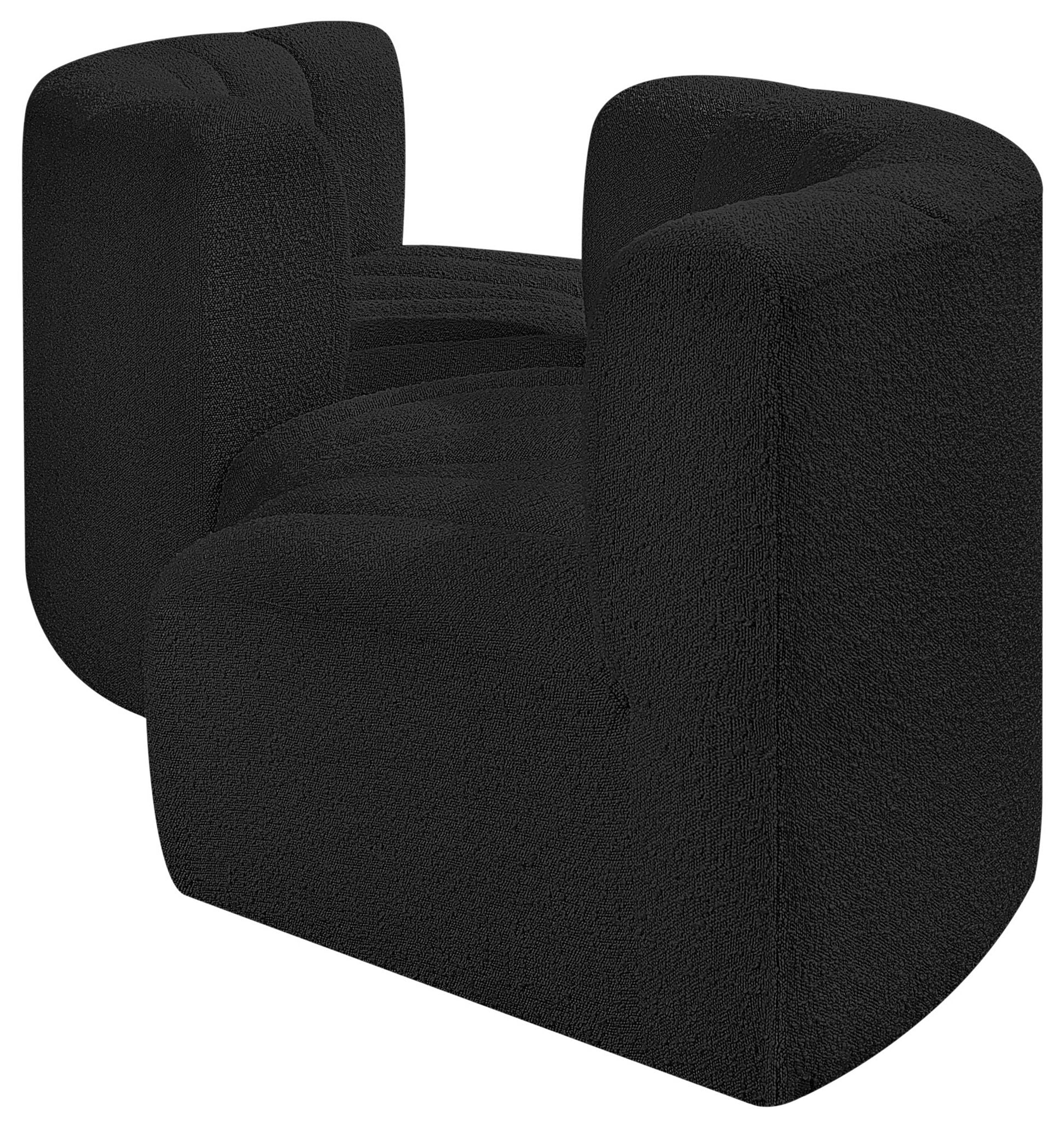 Arc - Boucle Fabric 4 Piece Curved Modular Sofa