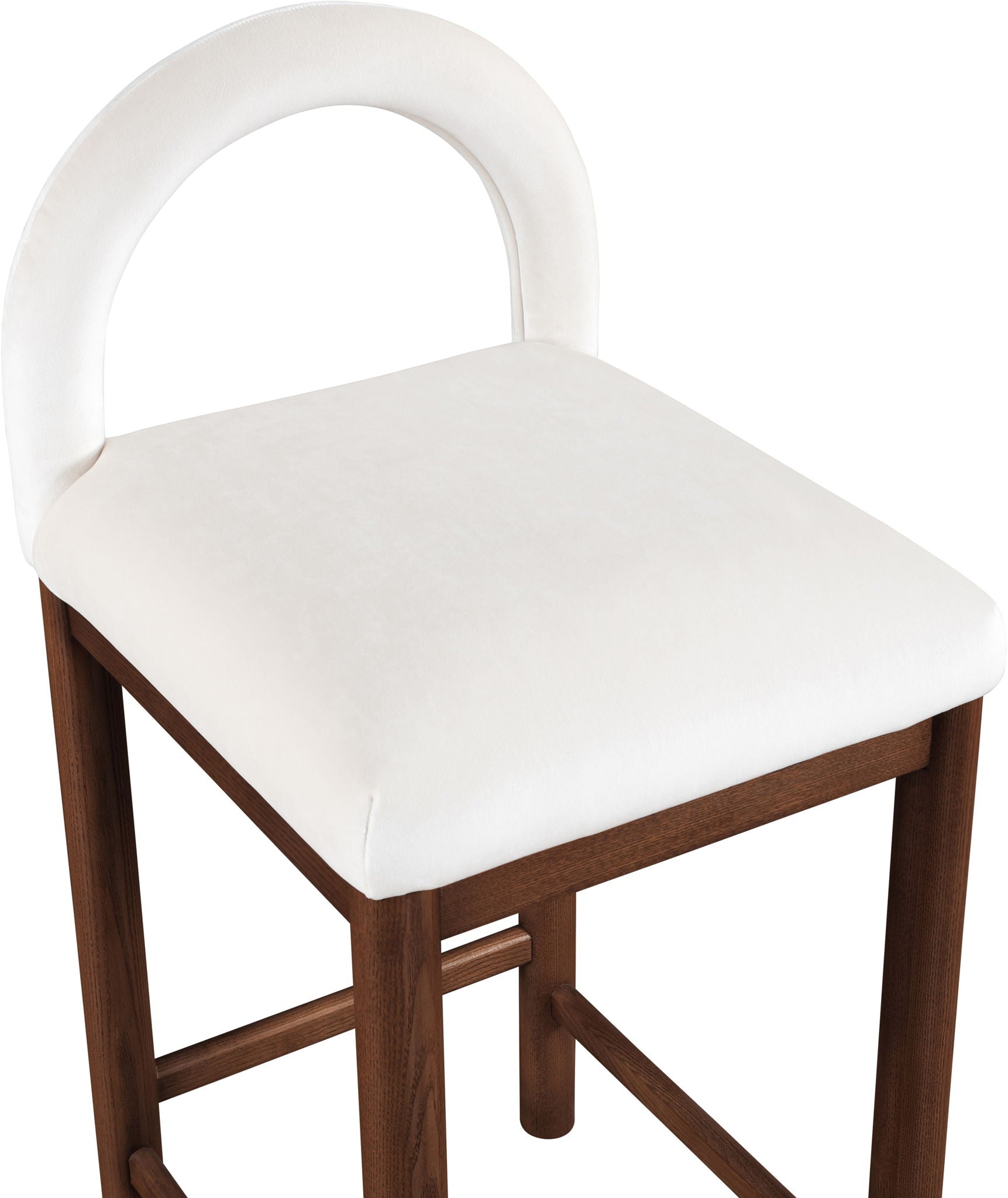Conrad - Velvet Counter Stool With Brown Legs