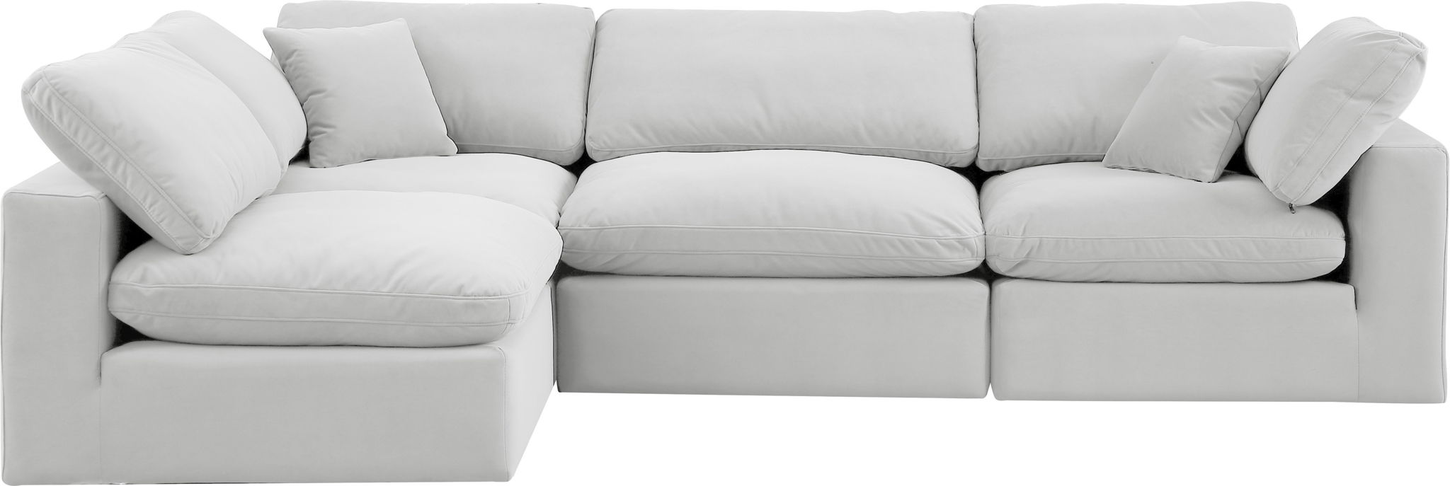 Comfy - 4 Piece Velvet Modular Armless Sectional