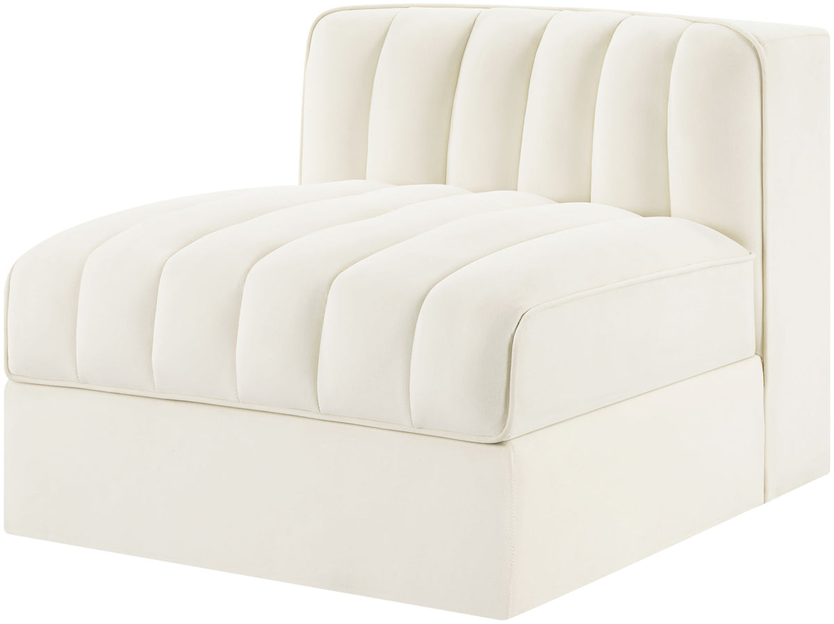 Rummi - Velvet Performance Fabric Upholstered Modular Armless Chair