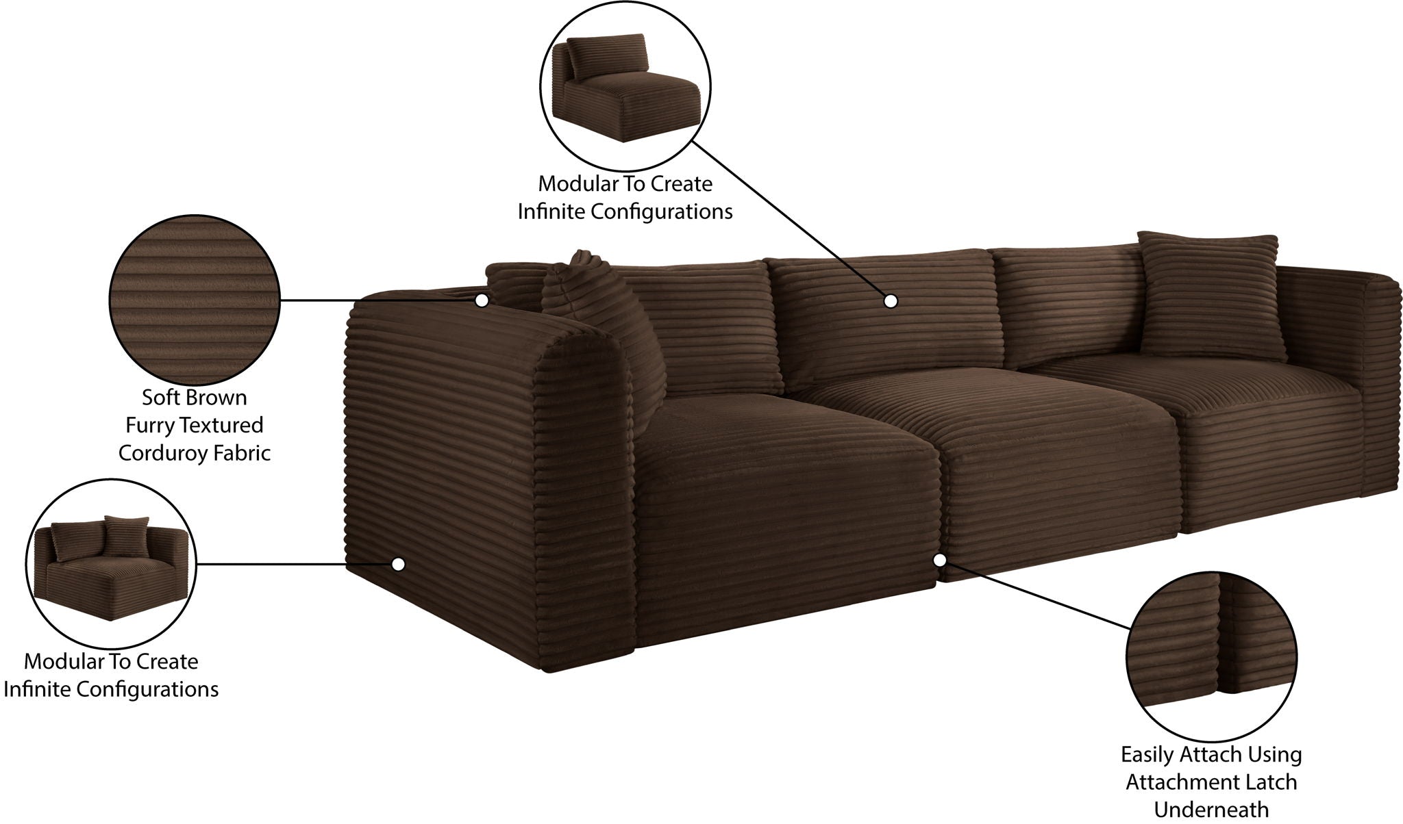 Shaggy - 3 Seat Modular Sofa