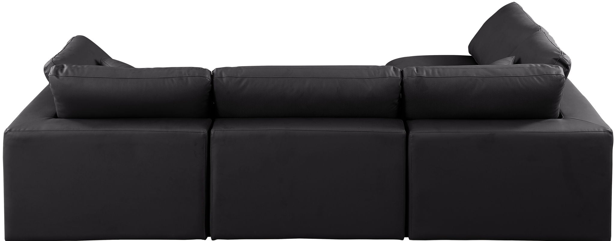 Comfy - 4 Piece Faux Leather Modular Armless Sectional