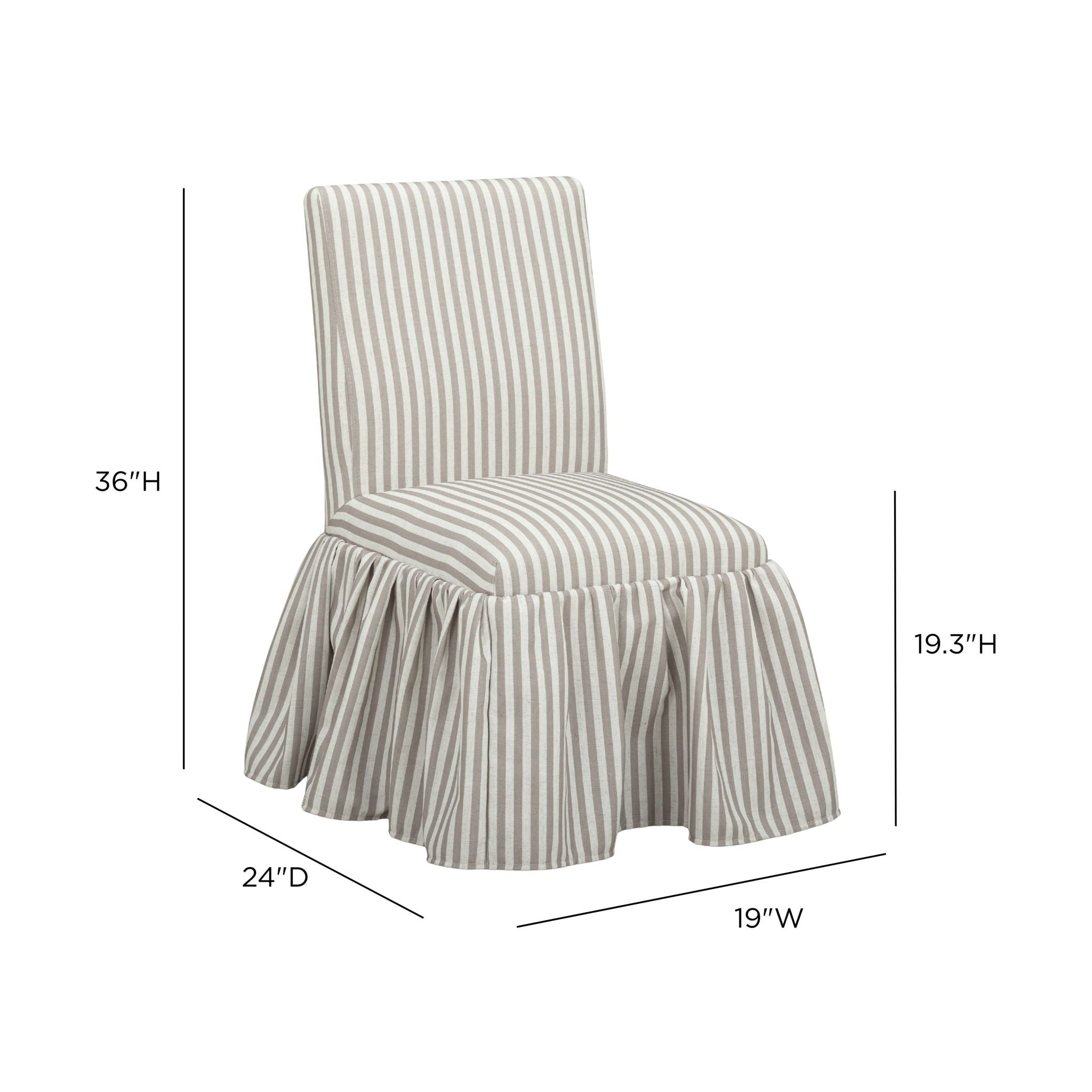 Gertrude - Striped Linen Dining Chair
