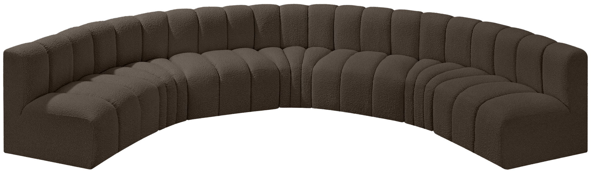 Arc - Boucle Fabric 7 Piece U-Shaped Modular Sofa