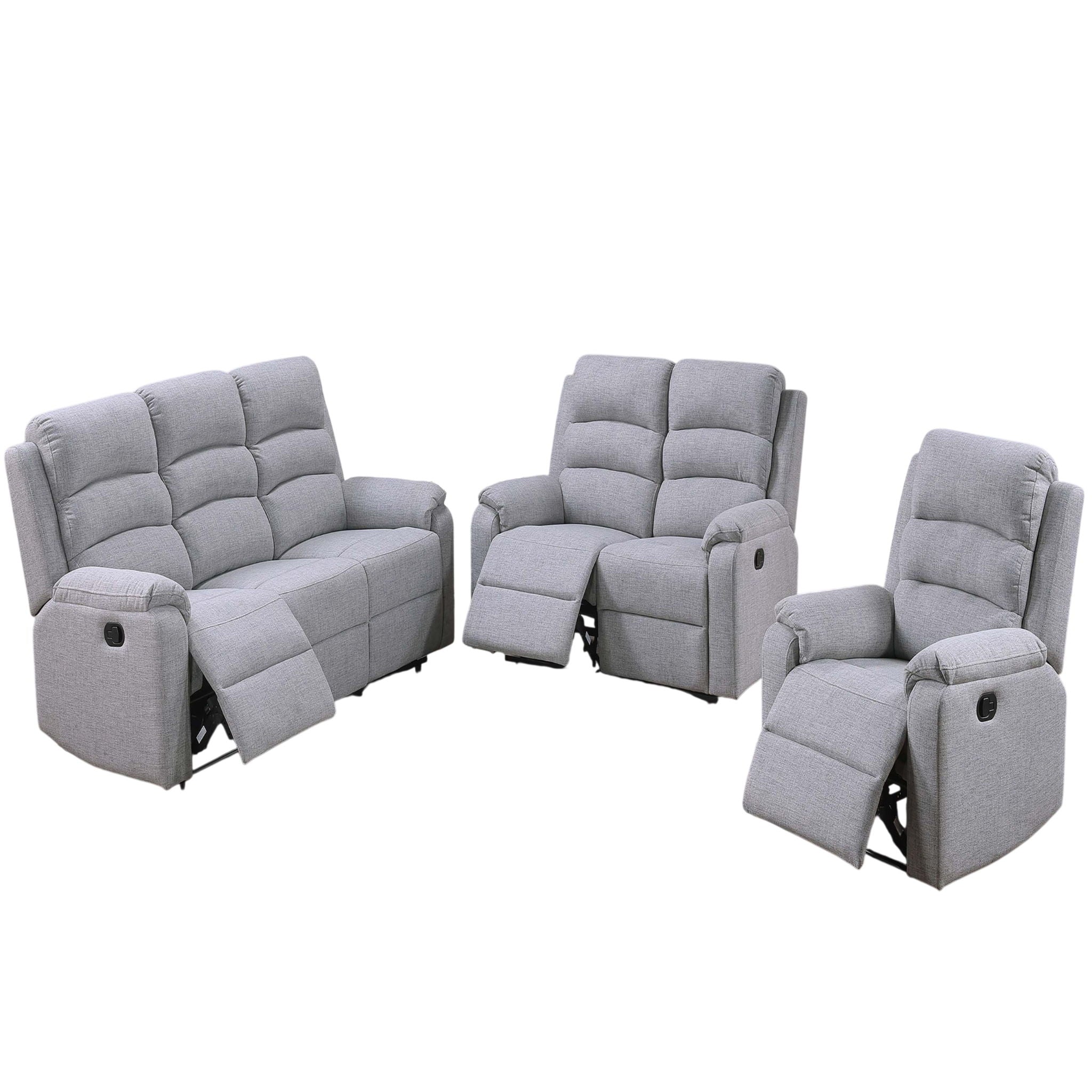 Modern Living Room Set With Manual Recliner