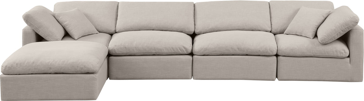 Indulge - Linen 5 Piece Modular Sectional With Chaise