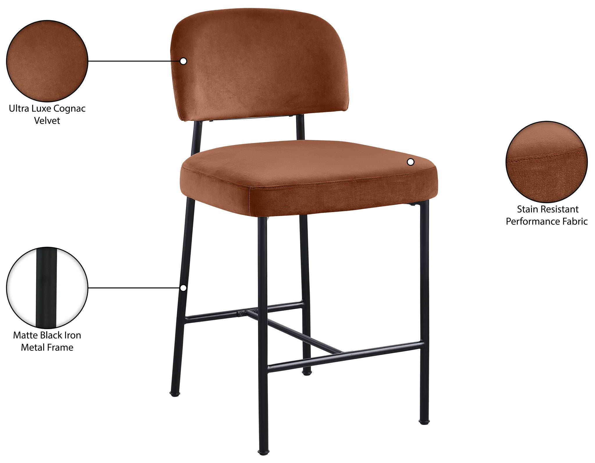 Zarelle - Performance Fabric Upholstered Counter Stool (Set of 2)